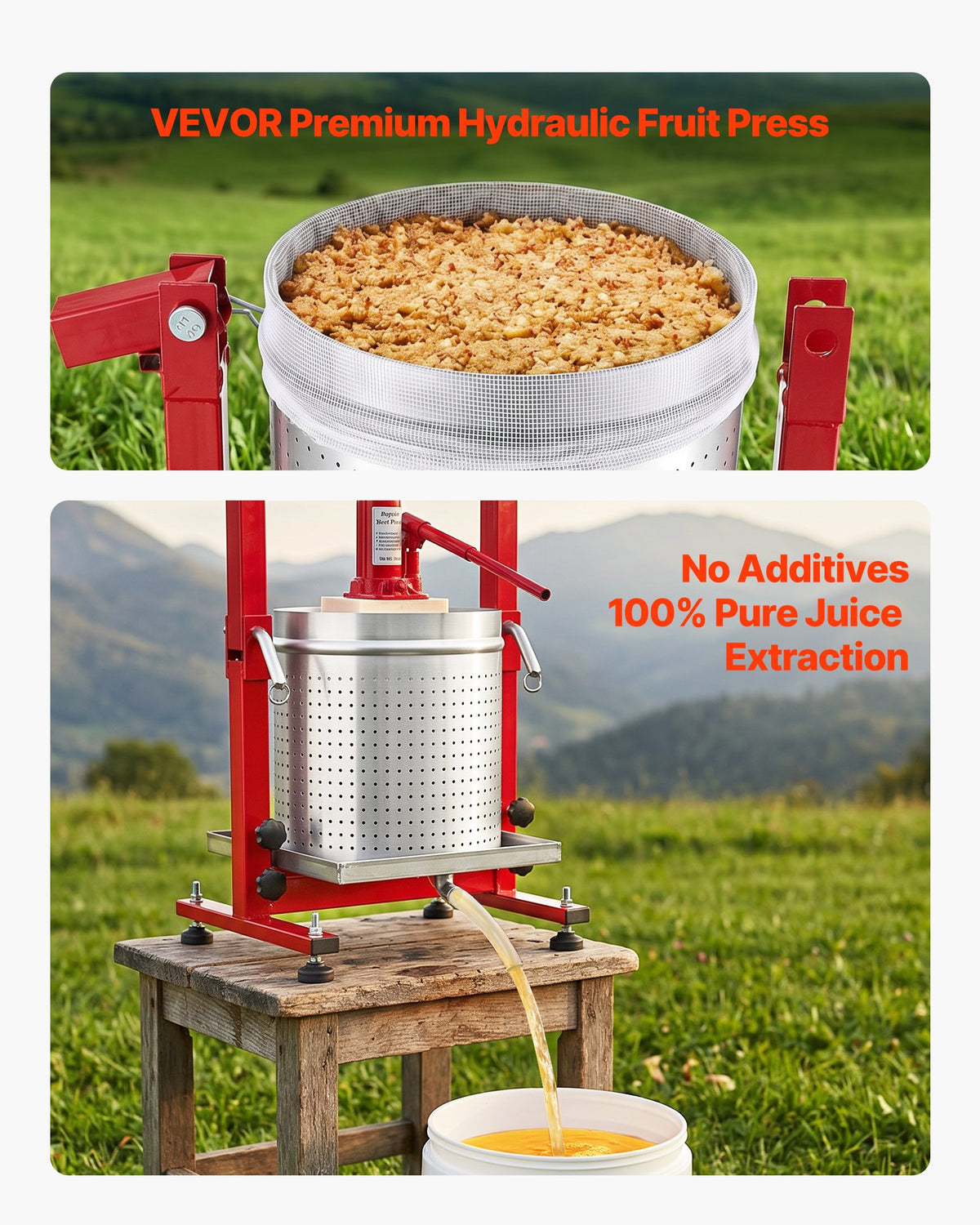 Hidraulinis vaisių ir vyno presas VEVOR LD-HFP3001, 30 l