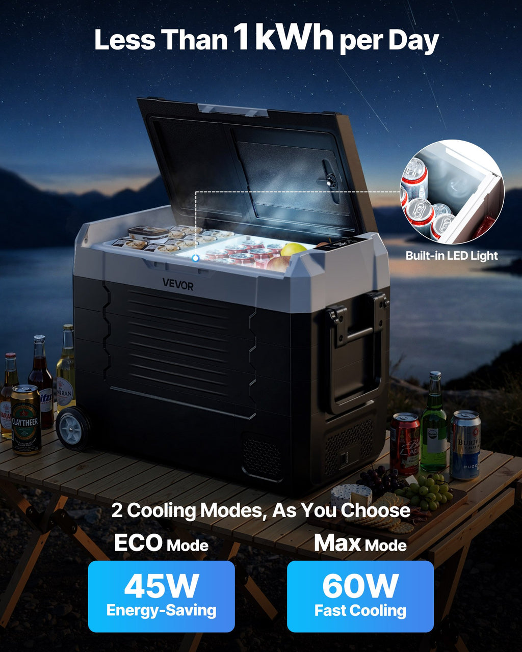 Automobilinis šaldytuvas VEVOR EA45-D, 45 l talpos