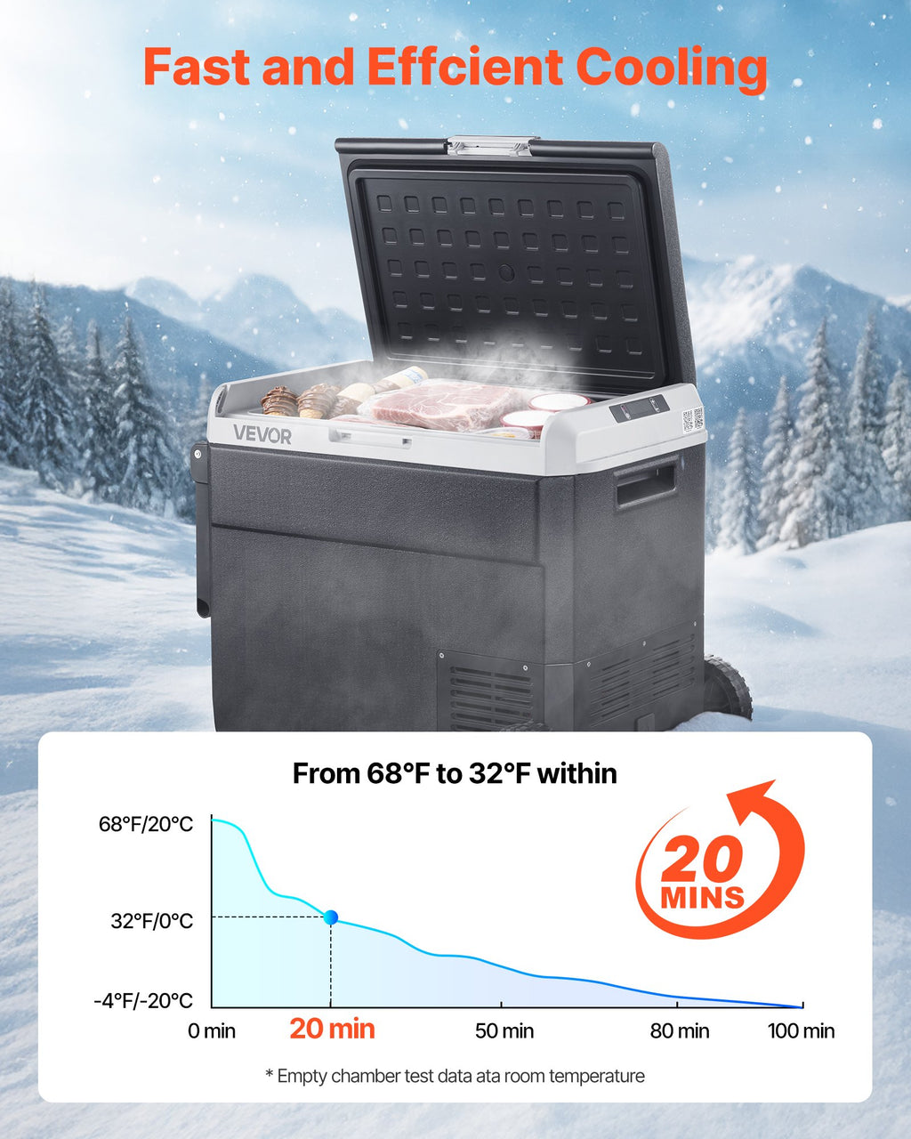 Automobilinis šaldytuvas VEVOR MCD60D1, 60 l