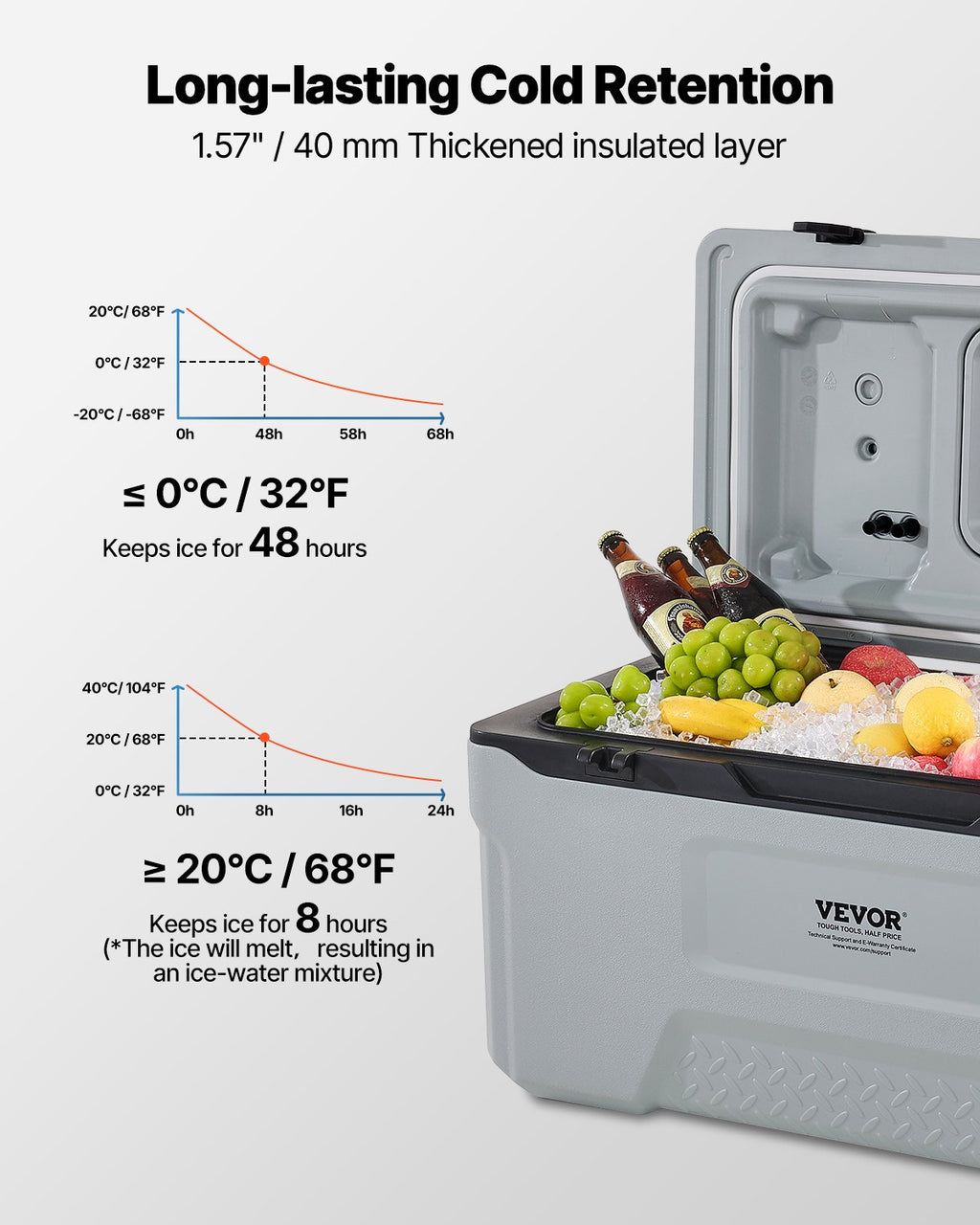 Nešiojama šaldymo dėžė VEVOR HS915, 70 l talpos