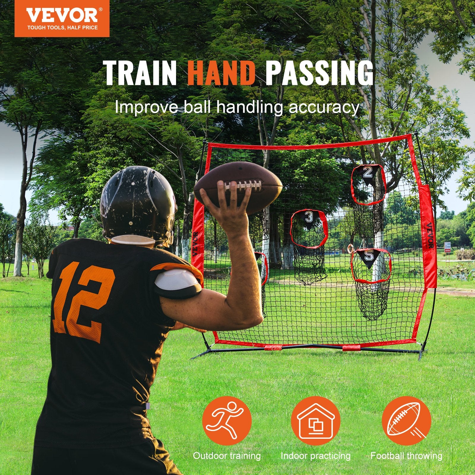 Futbolo treniruočių tinklas VEVOR SSPDYGLQ002, 213 x 213 cm