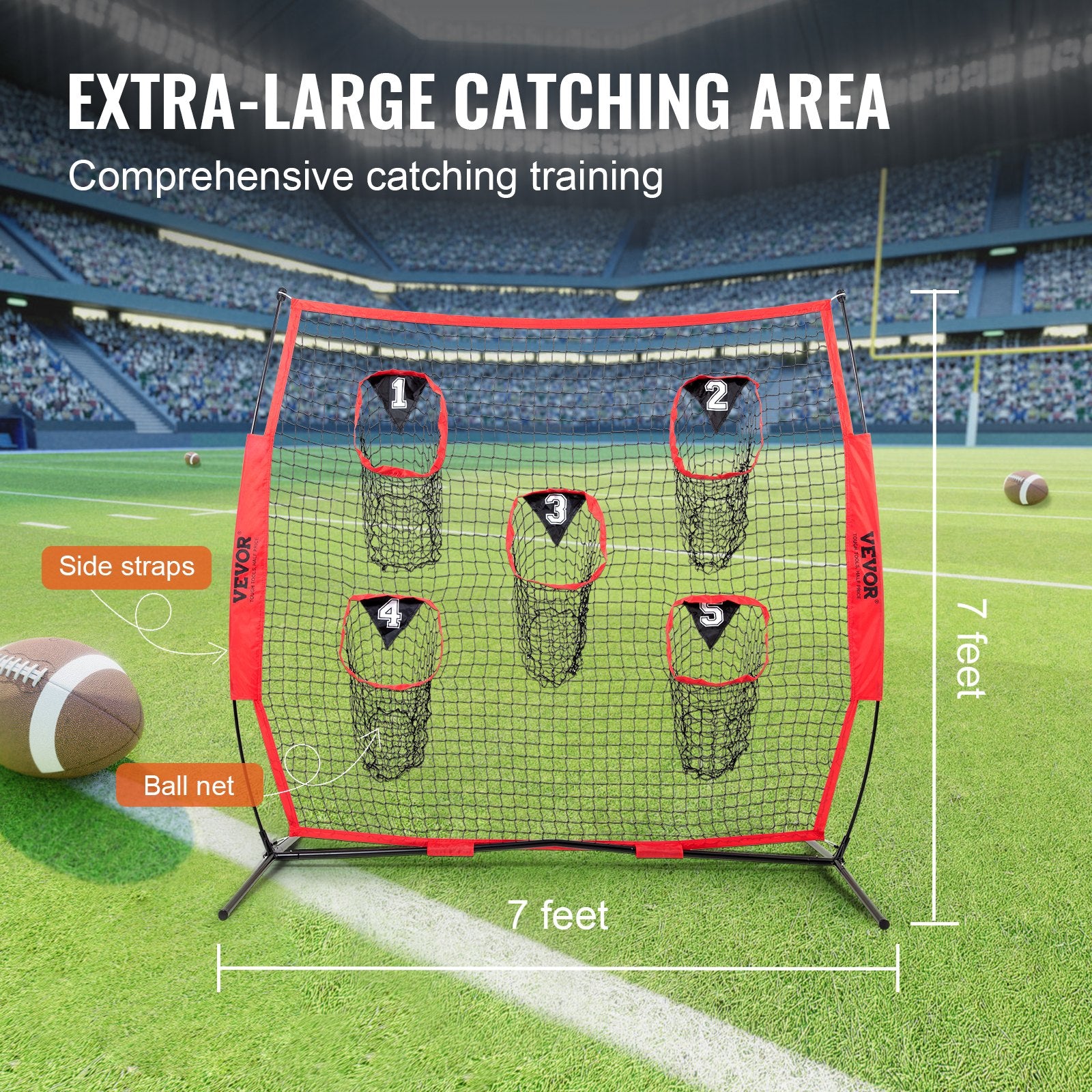 Futbolo treniruočių tinklas VEVOR SSPDYGLQ002, 213 x 213 cm