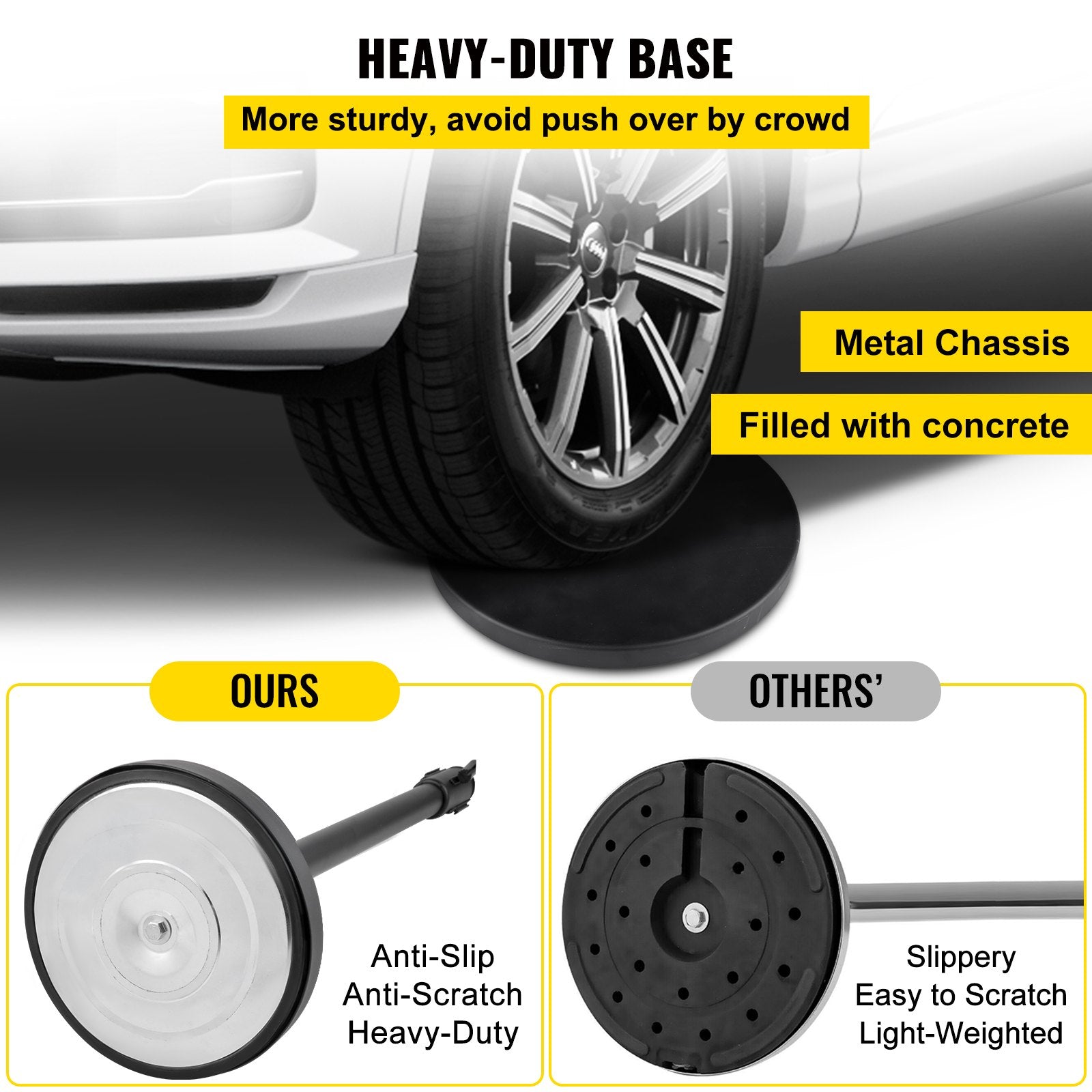 Eilių valdymo atitvarai VEVOR Heavy Duty, 4 vnt. komplektas su 2 m juostomis