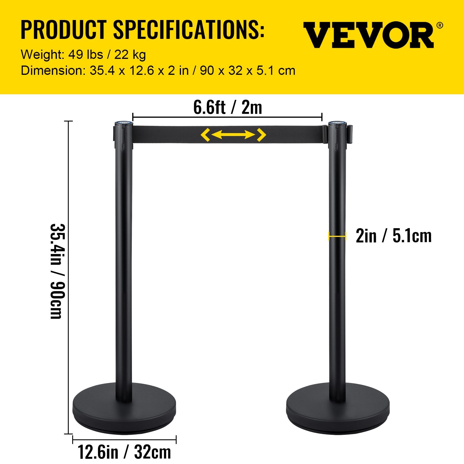 Eilių valdymo atitvarai VEVOR Heavy Duty, 4 vnt. komplektas