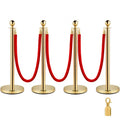 Eilių valdymo atitvarai VEVOR Gold Stanchions, 4 vnt. rinkinys