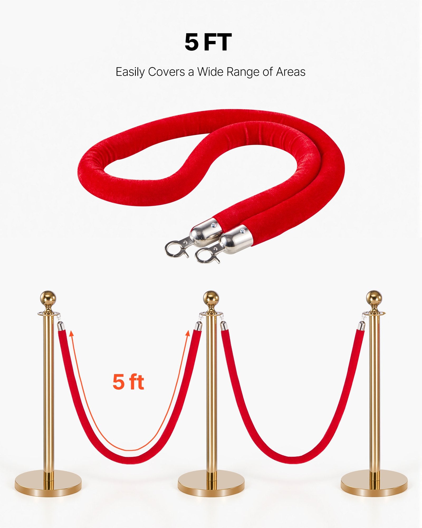 Apsauginiai atitvarų lynai VEVOR 4redrsyt, 1,5 m, 4 vnt.