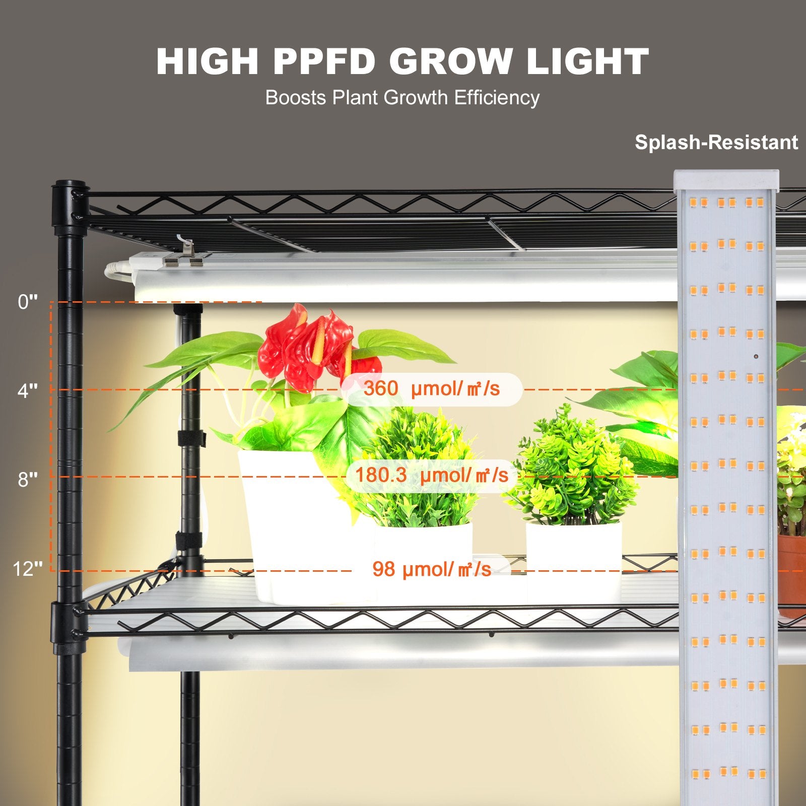 Lentyna augalams su LED apšvietimu VEVOR 6C180120-2020T06P10-EU, 200W