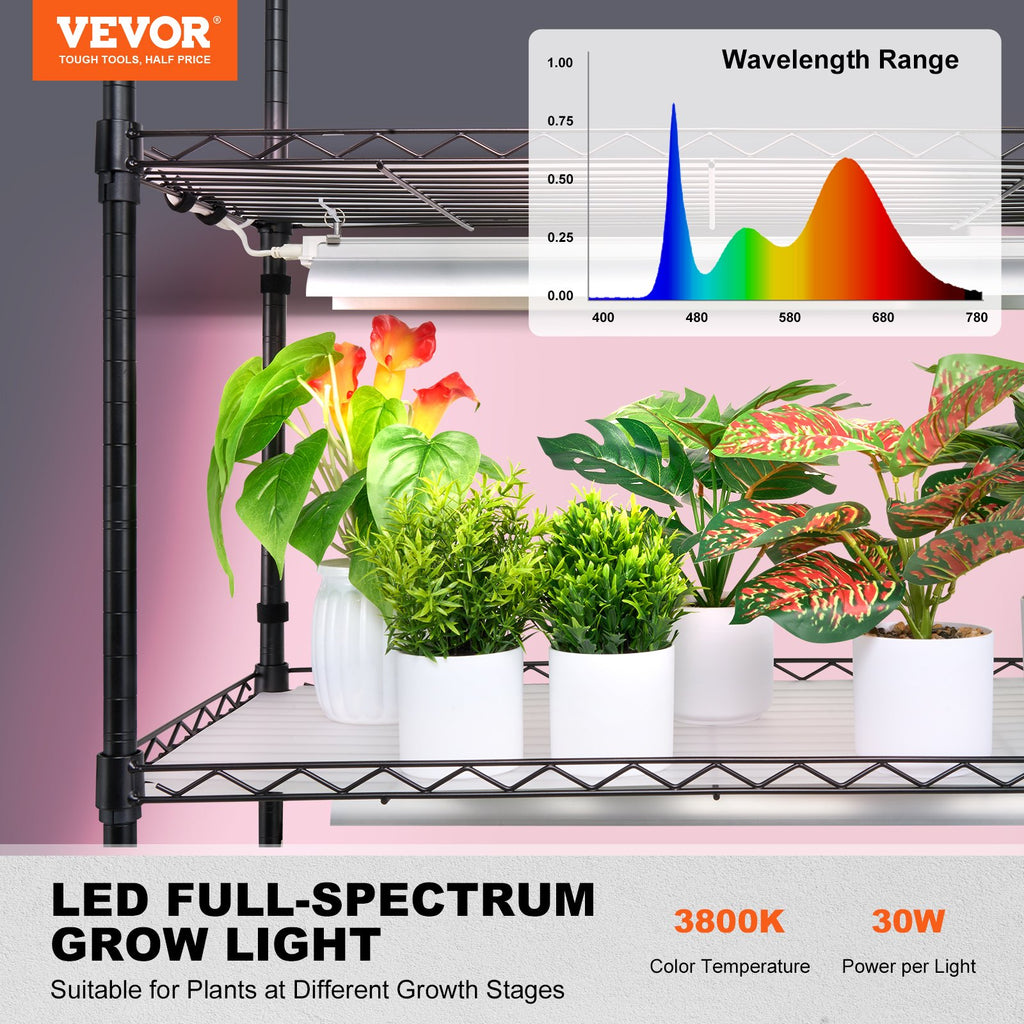 Augalų lentyna su apšvietimu VEVOR 6C18090-T8DP09P5-EU, 150 W