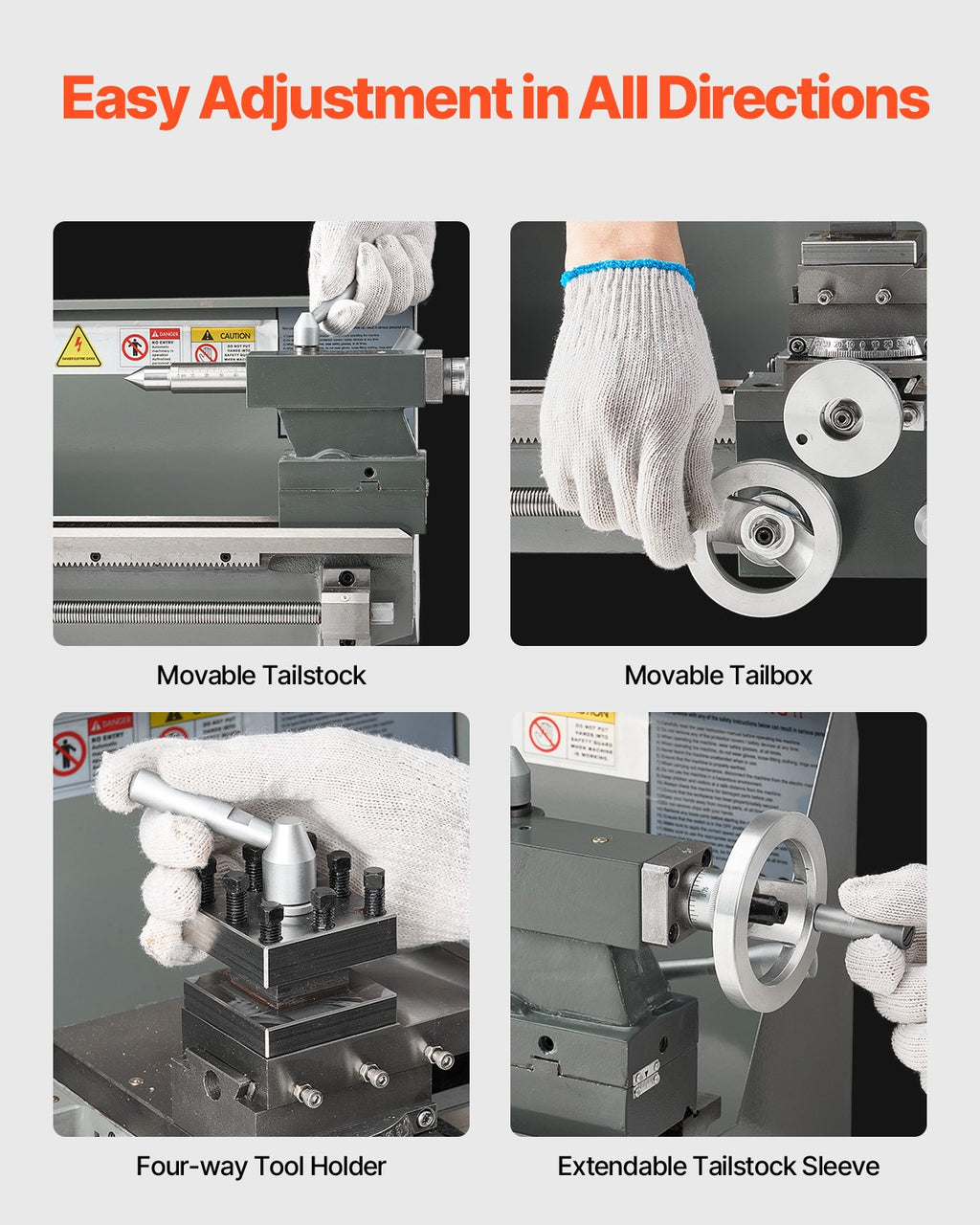 Metalo tekinimo staklės VEVOR WM210V, 550 W