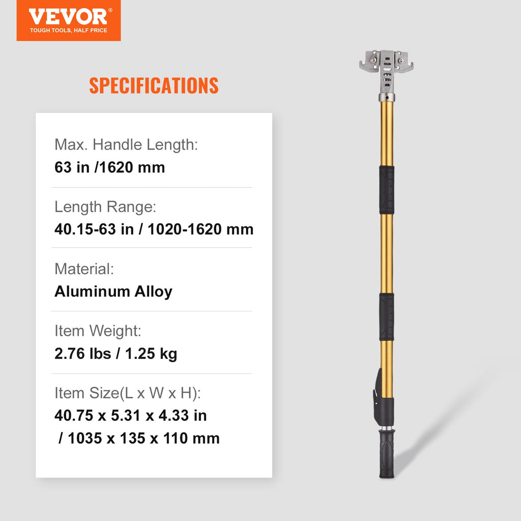 Gipso kartono glaistymo dėžės rankena VEVOR VV-PSHSB, 102–162 cm