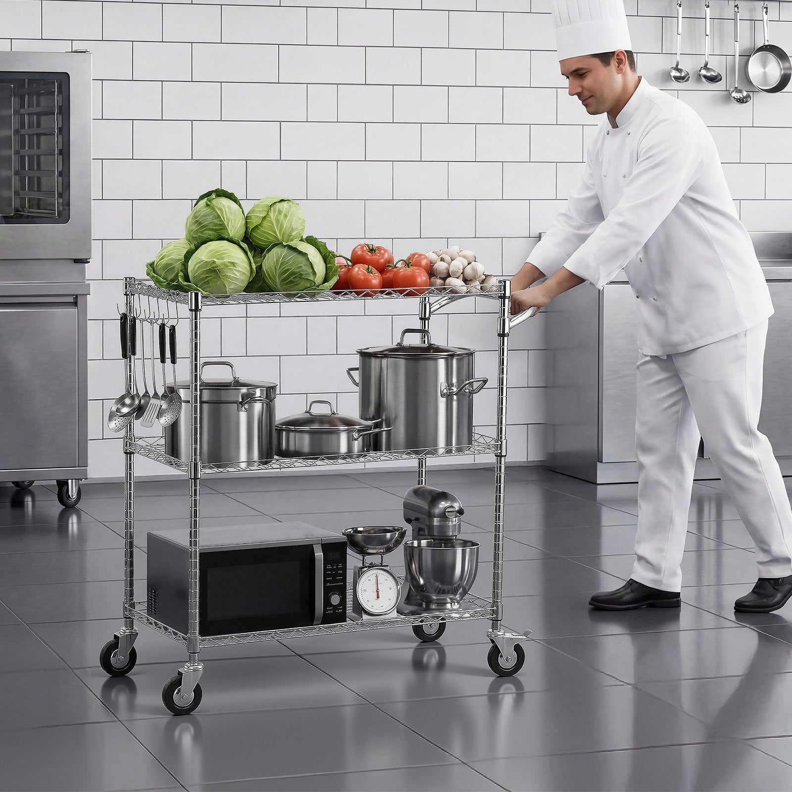 Virtuvinis vežimėlis VEVOR LX-C9395, 300 kg apkrova