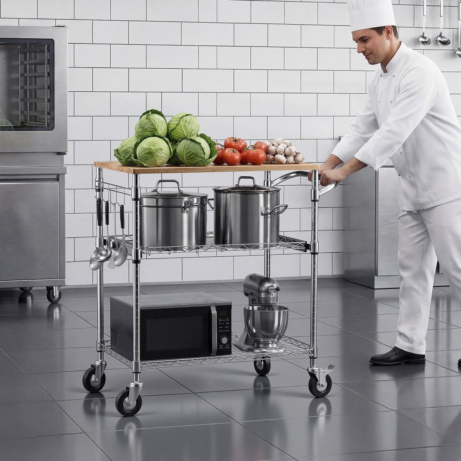 Virtuvinis vežimėlis VEVOR LX-C9394, 300 kg apkrova