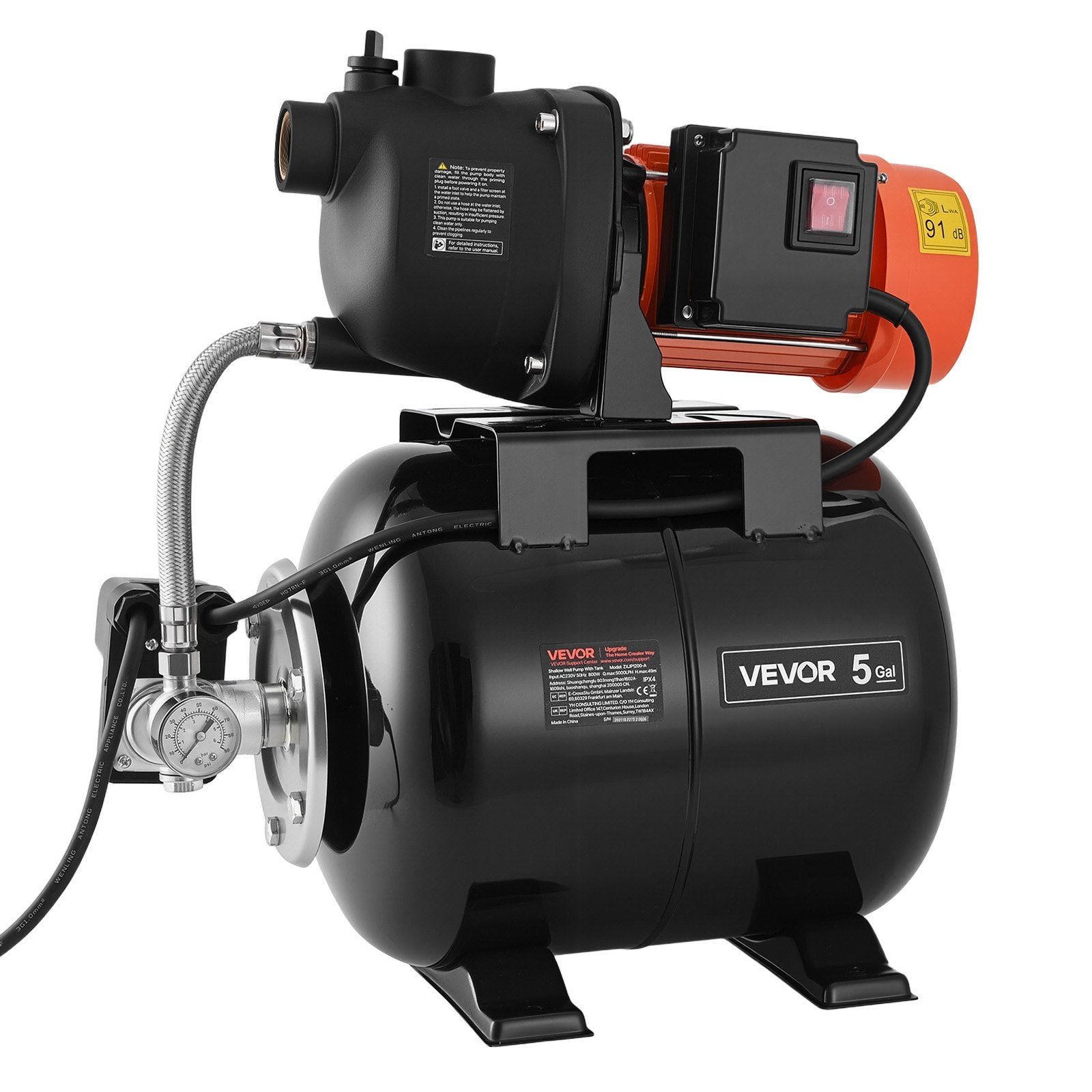 Vandens siurblys su hidroforu VEVOR ZXJP1200-A, 800W
