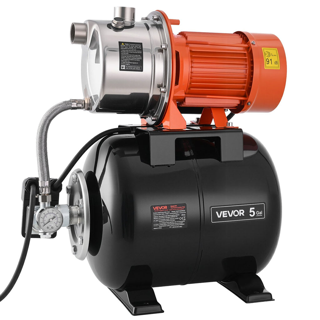 Vandens siurblys su hidroforu VEVOR ZXGPT1300INOX, 6000 l/val.