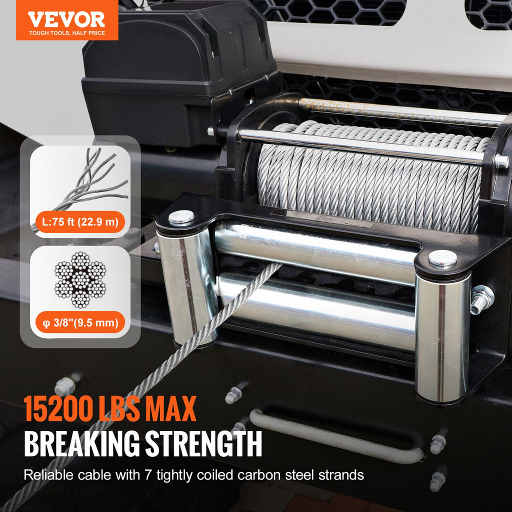 Plieninis gervės trosas VEVOR JLGS9.5-23, 6895 kg trūkimo jėga