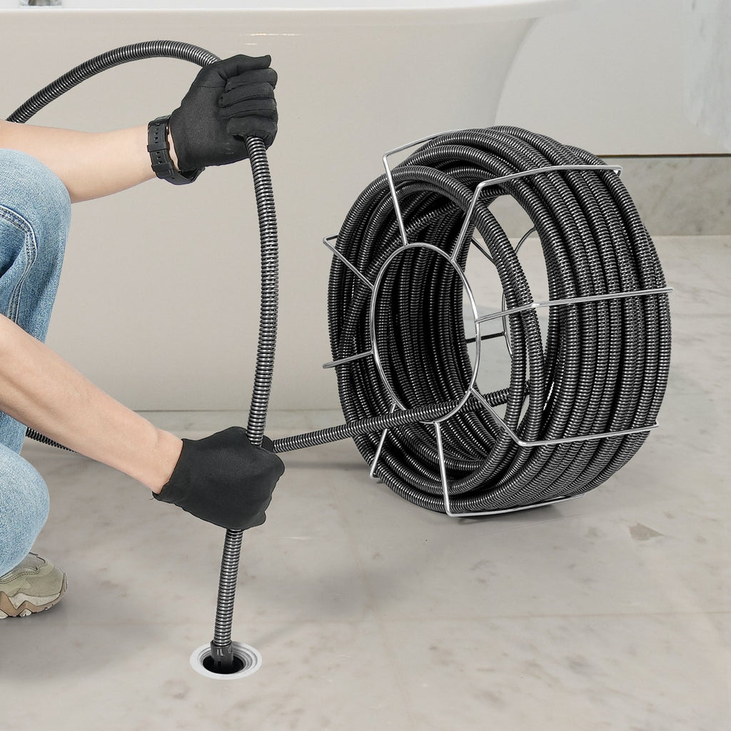 Kanalizacijos valymo trosas VEVOR RC-9001C, 30,5 m x 19 mm