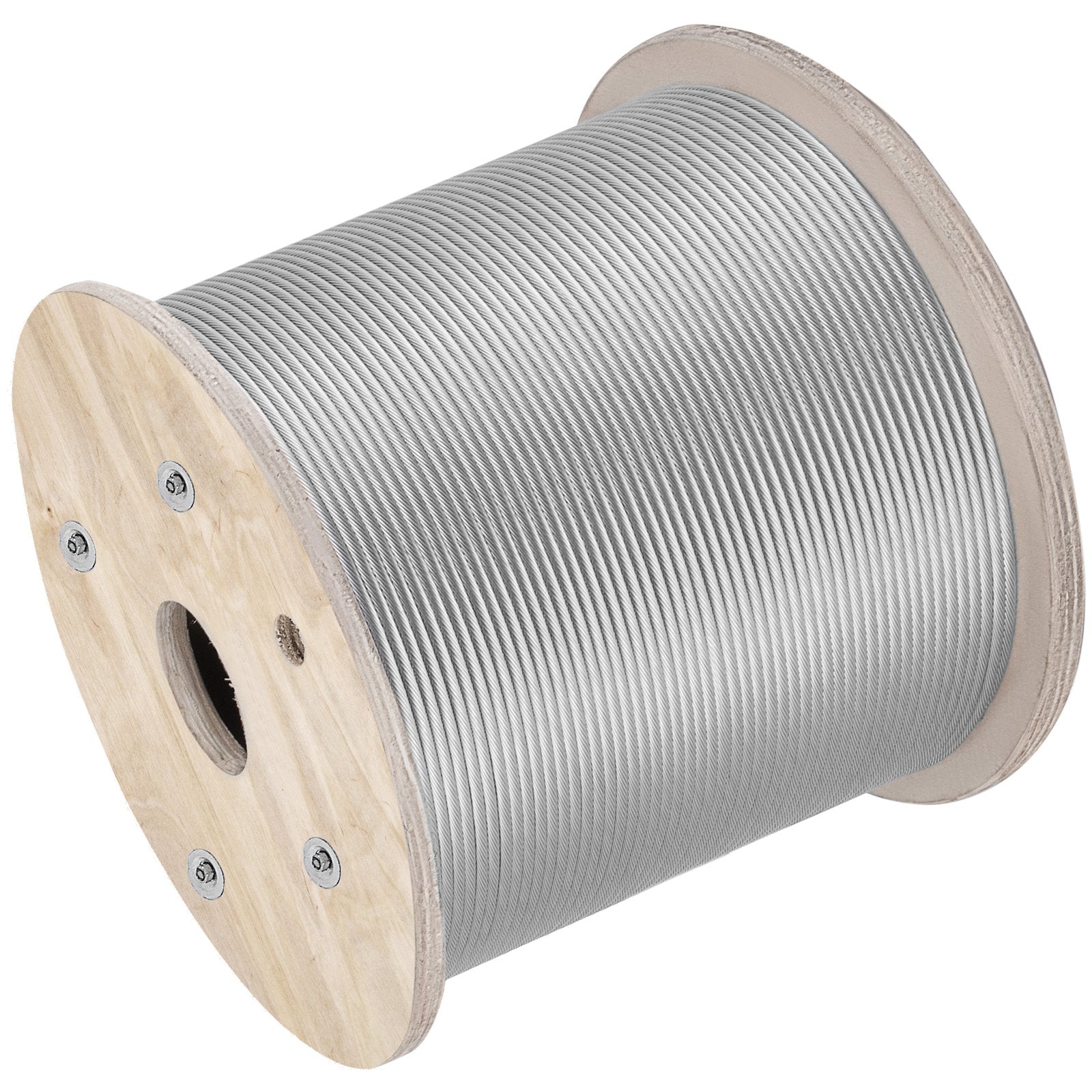 Plieninis trosas VEVOR T304 7x19, 6.4 mm x 61 m
