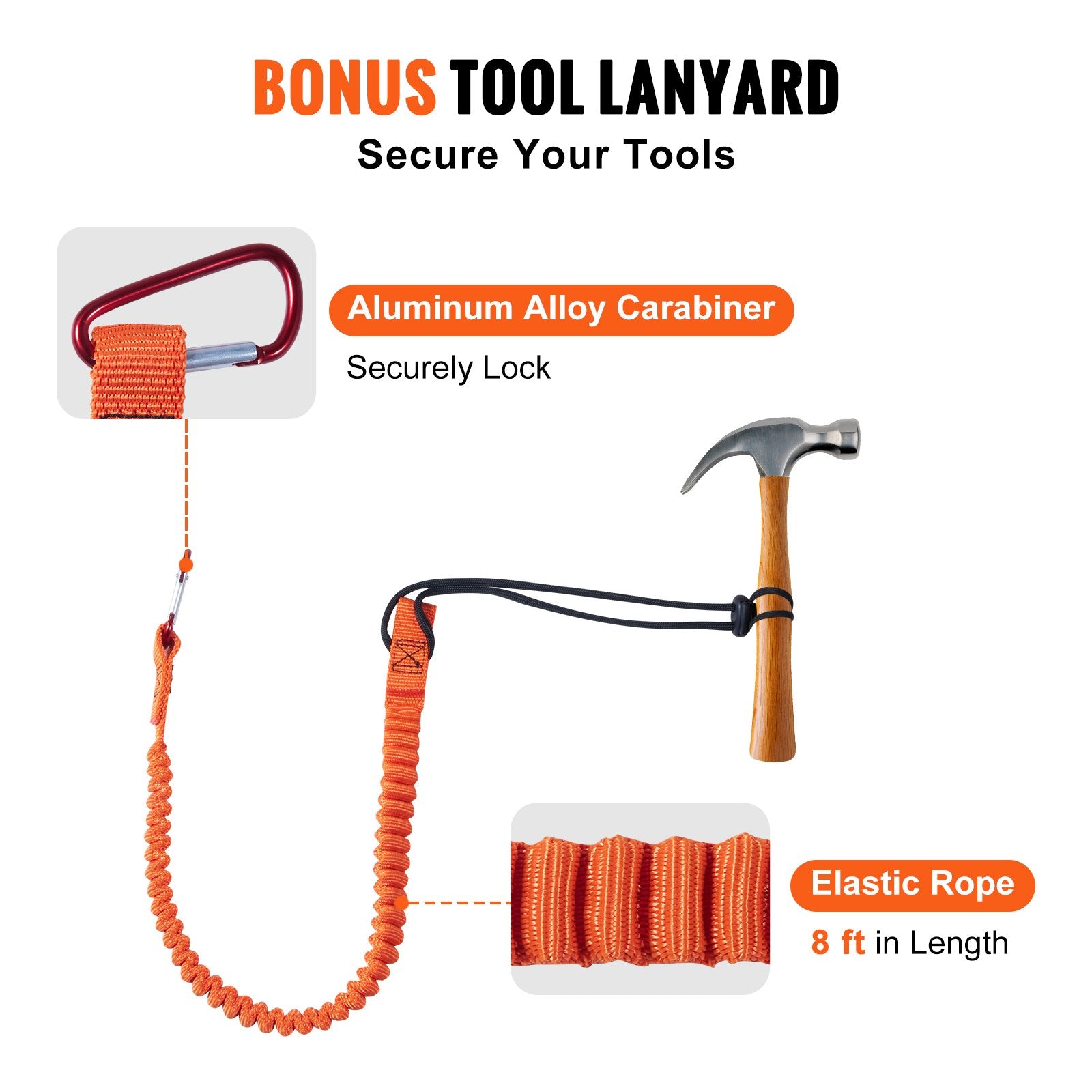 Arboristinis saugos lynas VEVOR ROPE-G-127-10, 12,7 mm