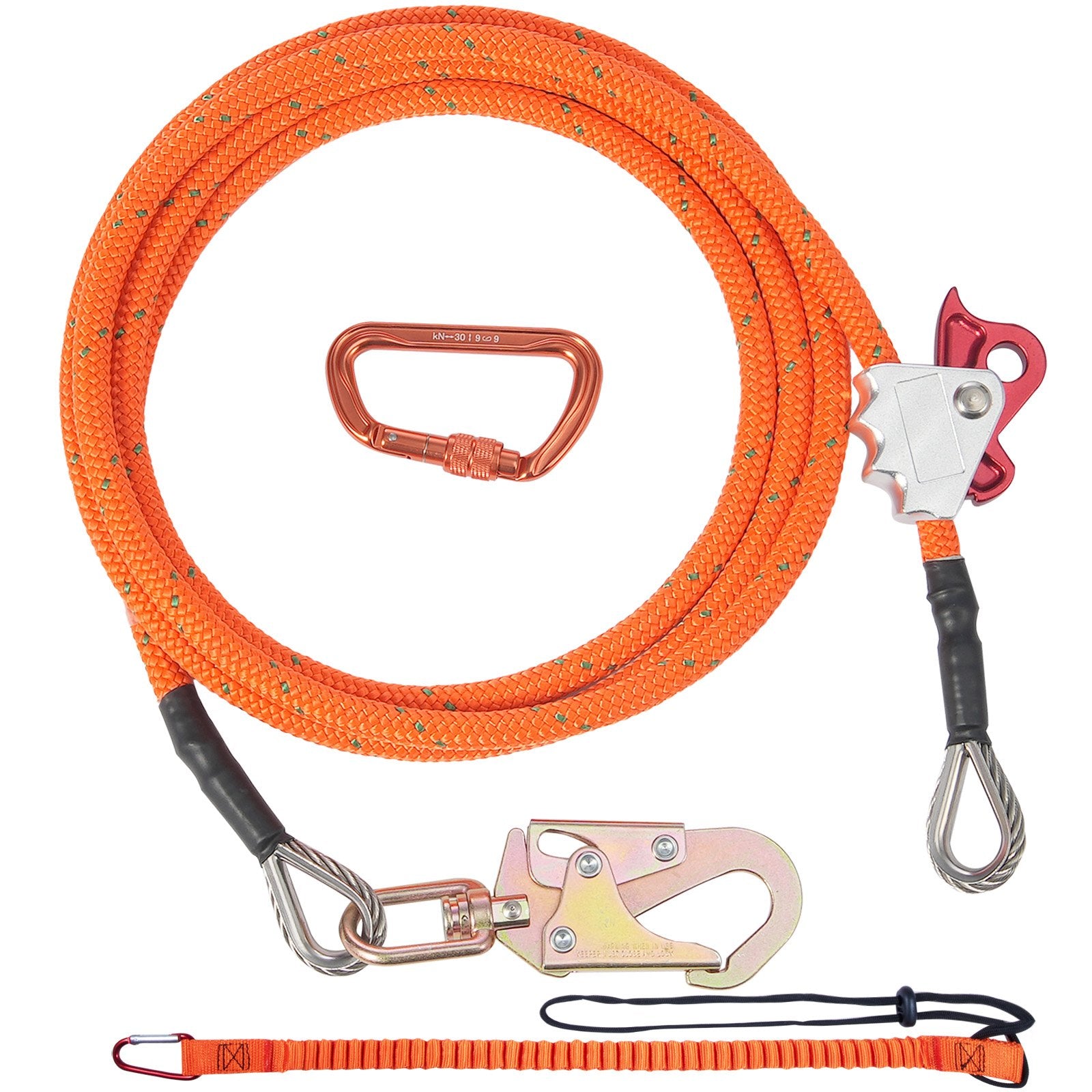 Arboroistų saugos virvė su plienine šerdimi VEVOR ROPE-G-16-12, 3,6 m