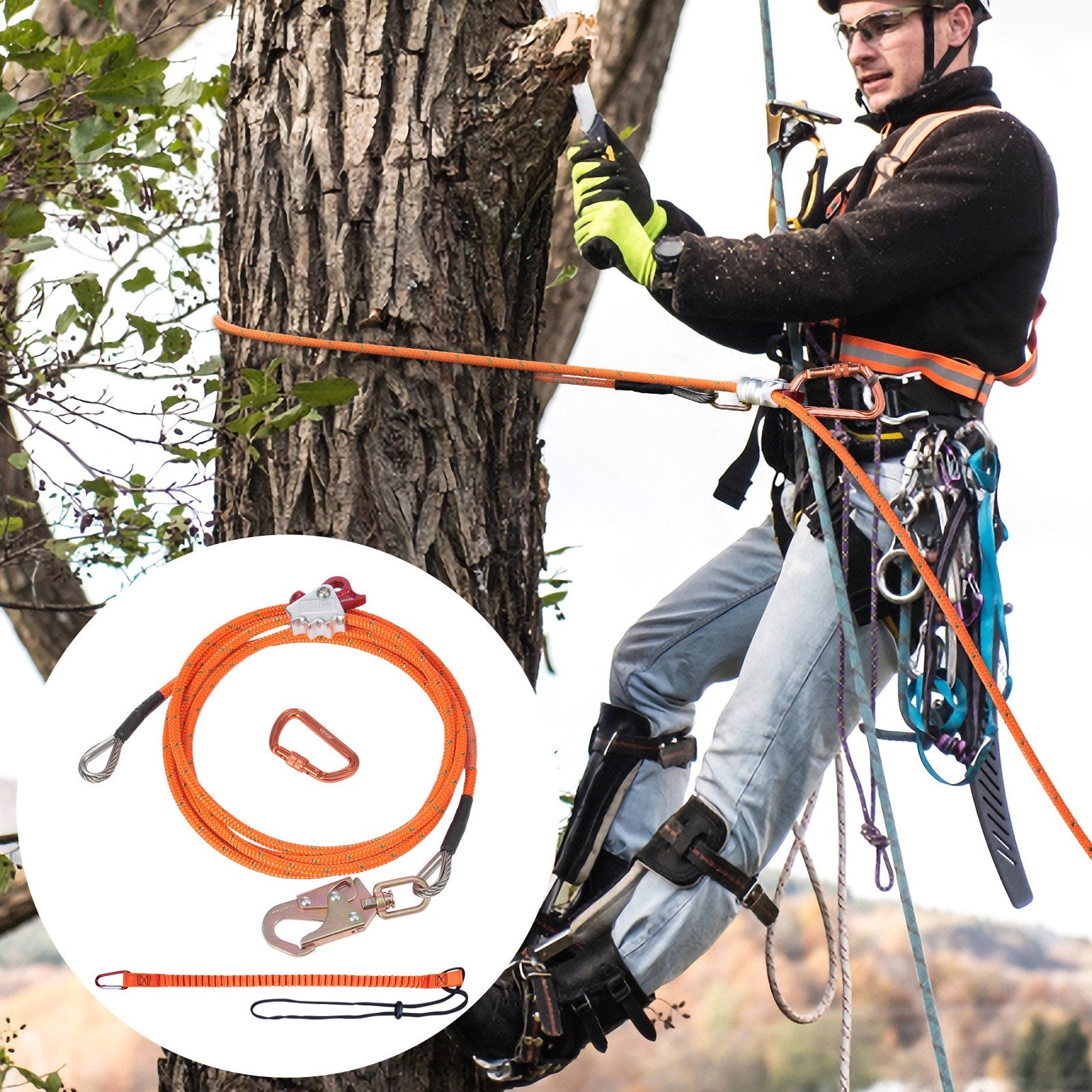 Arboristinis saugos lynas VEVOR ROPE-G-127-16, 4,8 m