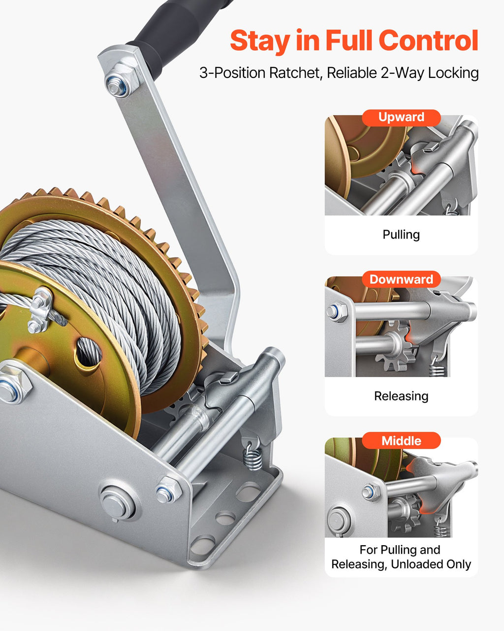 Rankinė gervė VEVOR HW1200A, 726 kg