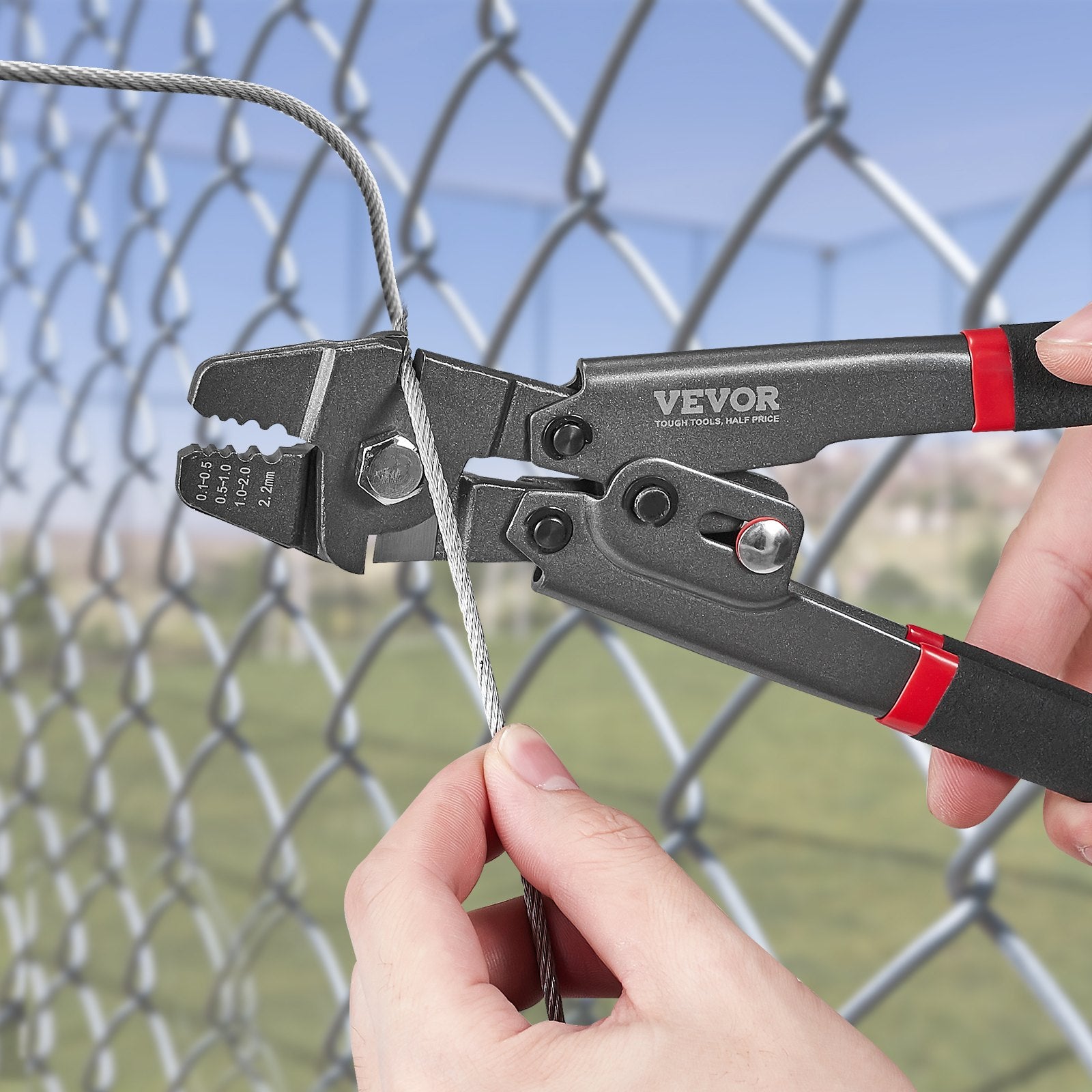 Vielinių lynų užspaudimo replės VEVOR FSH-Y10+NKGS10, iki 2,2 mm