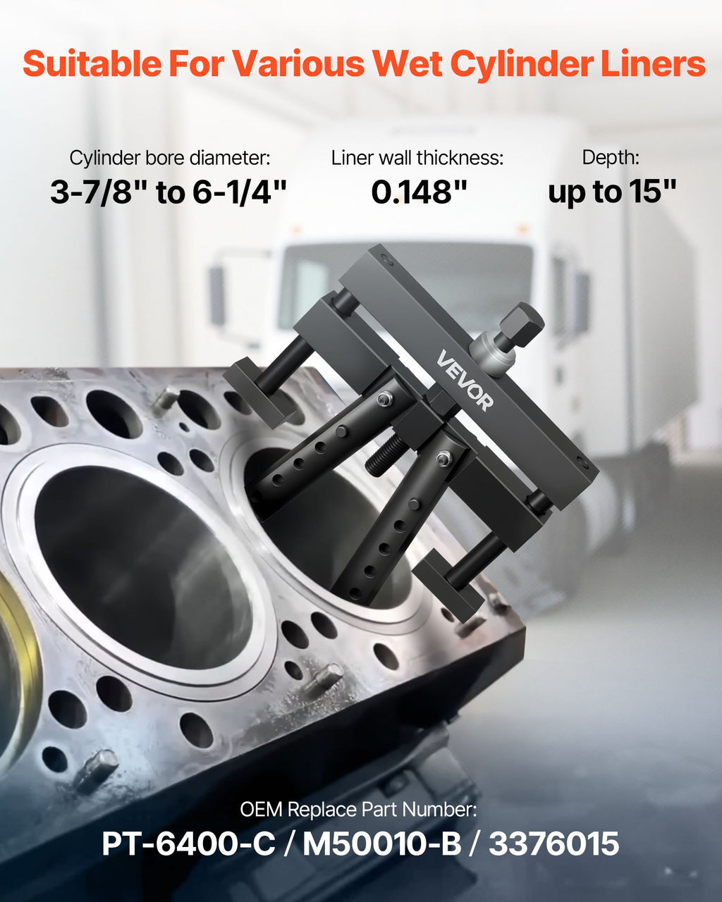 Universalus cilindrų įvorių ištraukėjas VEVOR XC2024, 98,43–158,75 mm