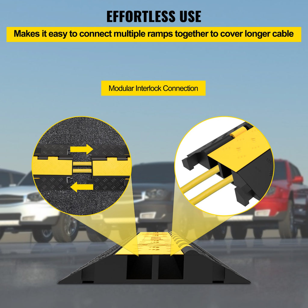 Guminė kabelių apsauga VEVOR GXB4TZ1000X250X50, 2 kanalų, 4 vnt.