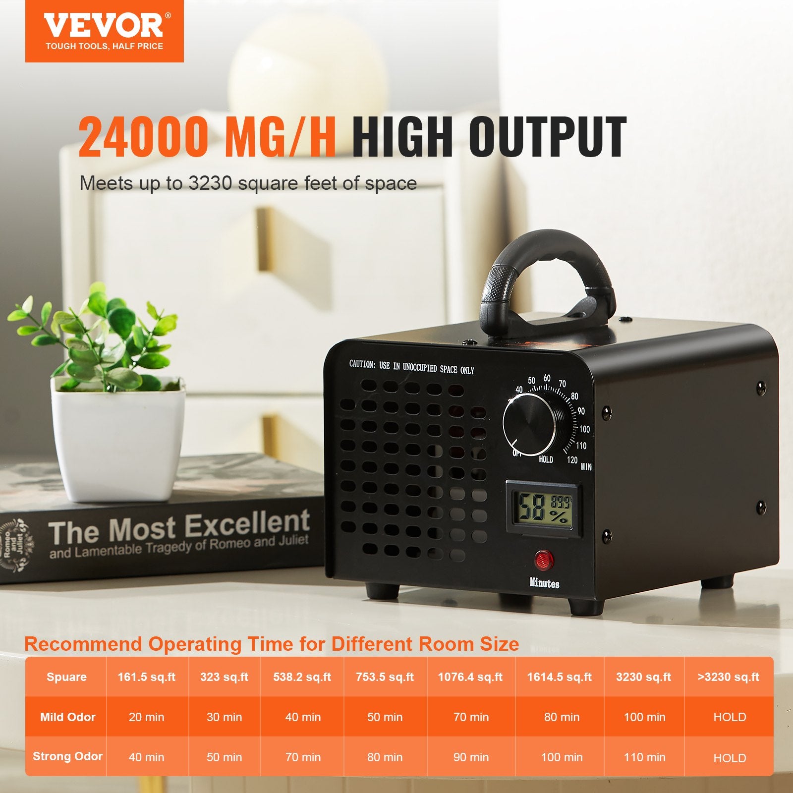Ozono generatorius VEVOR SS-Y01, 24000 mg/h