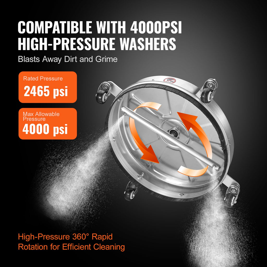 Aukšto slėgio plovimo įrenginio paviršių valiklis VEVOR BS18S, 45,7 cm (18"), 4000 PSI