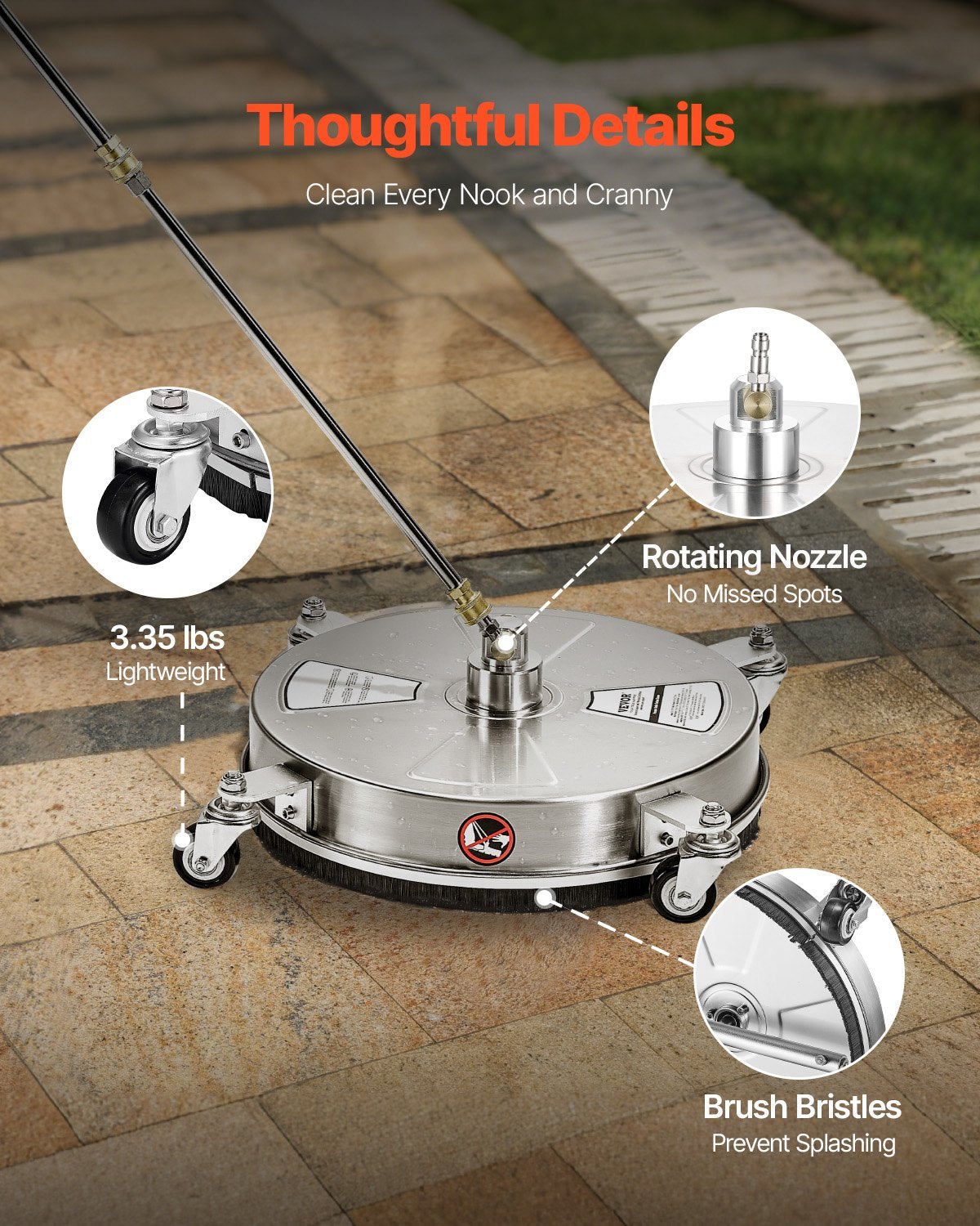 Paviršių valymo įrenginys VEVOR QD-XDP08, 4000 PSI.