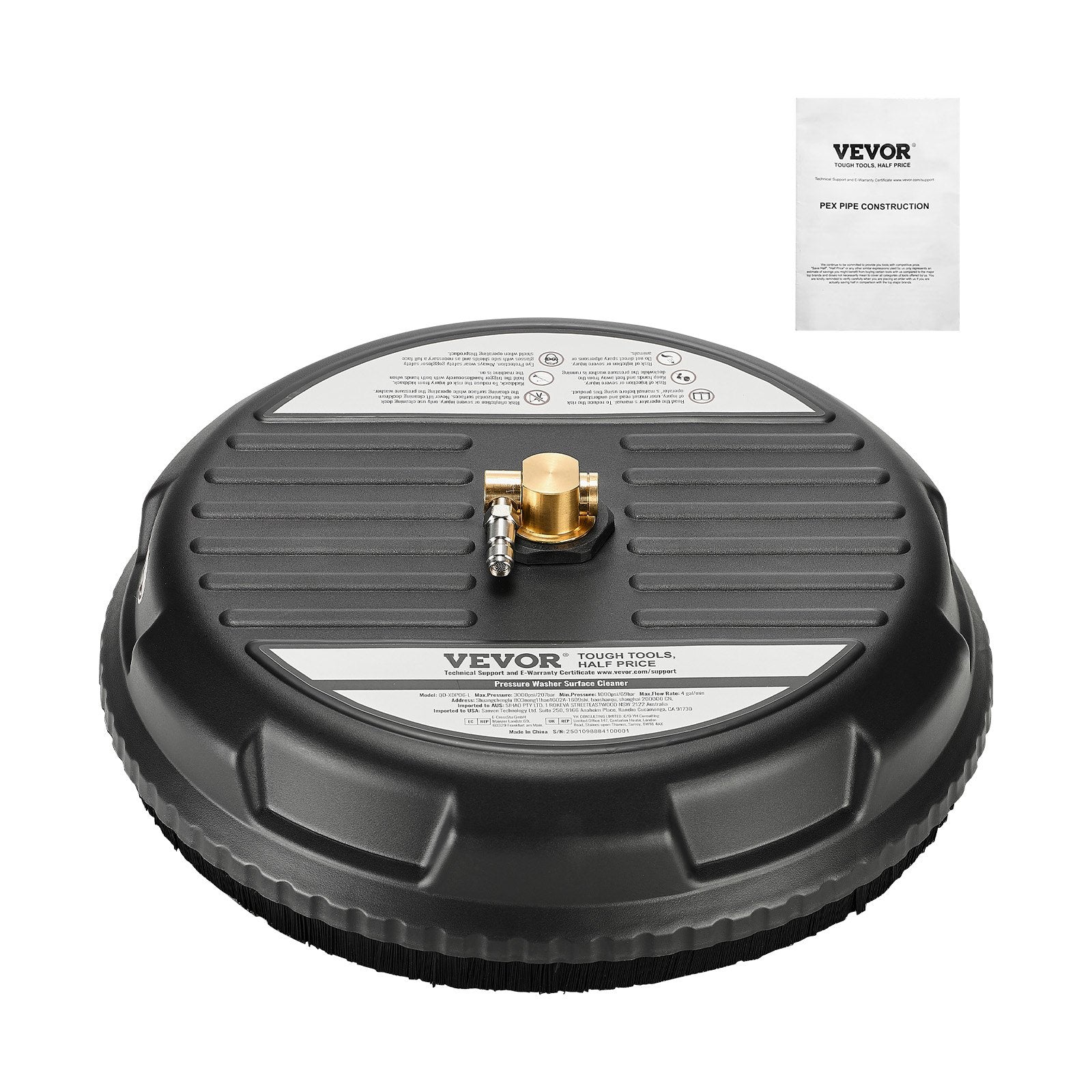 Aukšto slėgio plovimo įrenginio paviršių valiklis VEVOR QD-XDP06, 3000 PSI