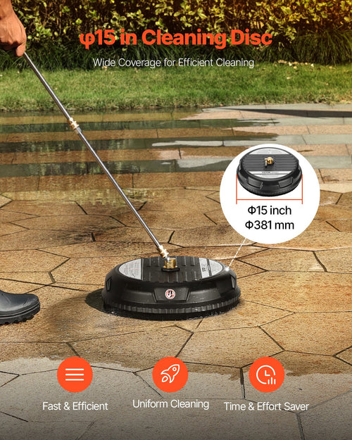 Aukšto slėgio plovimo paviršių valytuvas VEVOR QD-XDP06-L, 38 cm