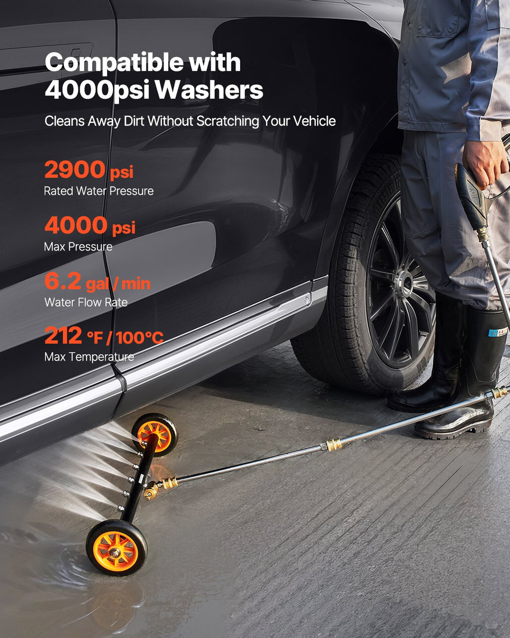 Aukšto slėgio plovimo įrenginio dugno valiklis VEVOR QD-QXQ03, 4000 PSI