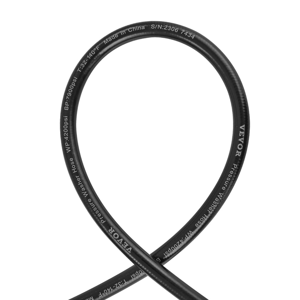 Aukšto slėgio plovimo žarna VEVOR 1/4" PE Hose-100ft-7 set, 30,5 m