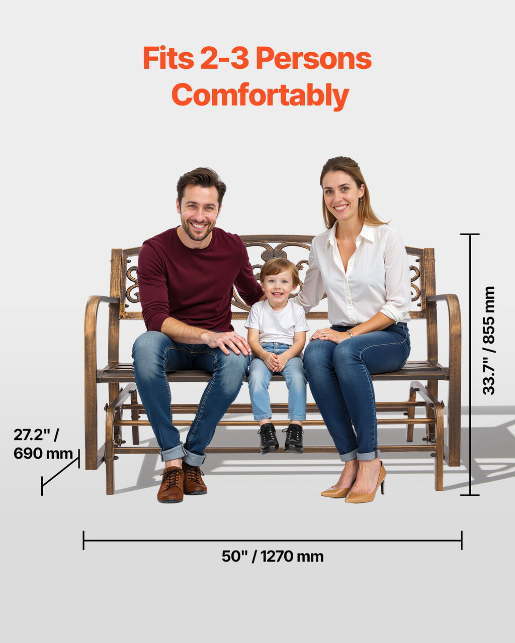 Lauko suolas-sūpynės VEVOR YS-7030BR, 127 cm