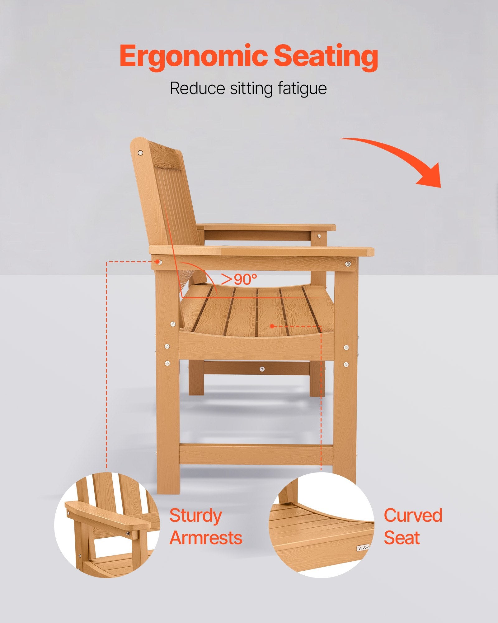 Lauko suolas VEVOR WS-SS002, 128 cm