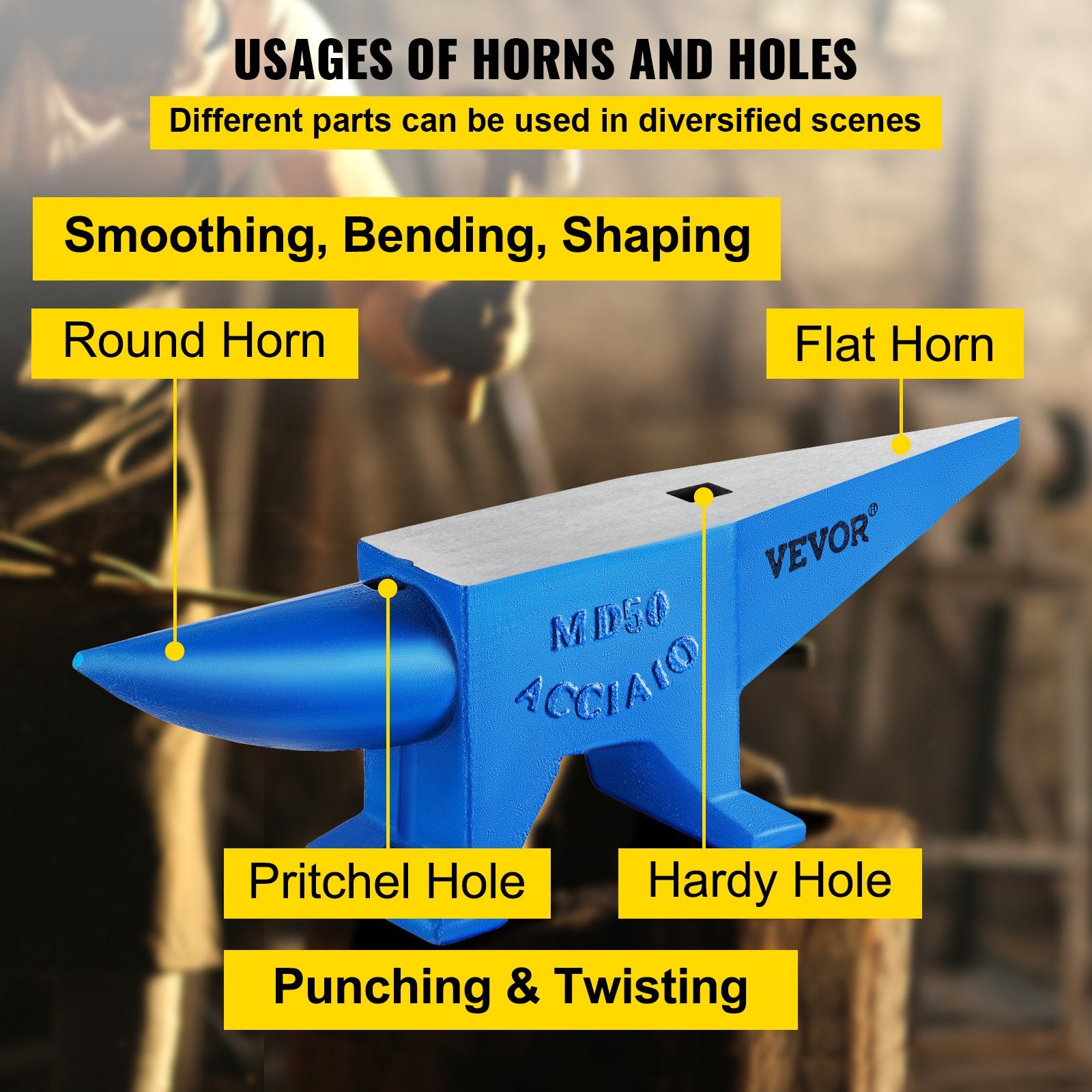 Priekalas VEVOR Single Horn, 50 kg