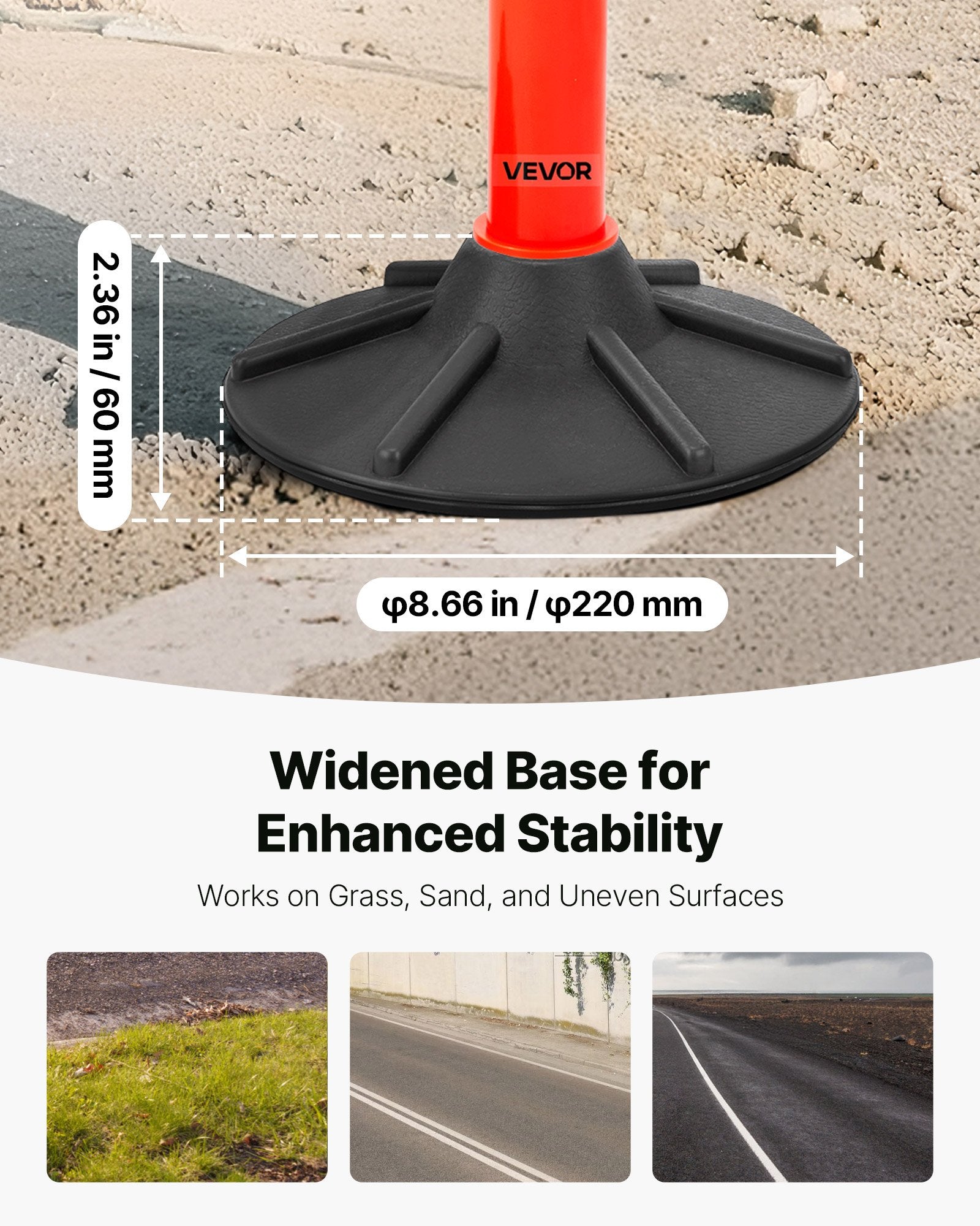 Kelio stulpeliai VEVOR WP-13, 871 mm aukščio