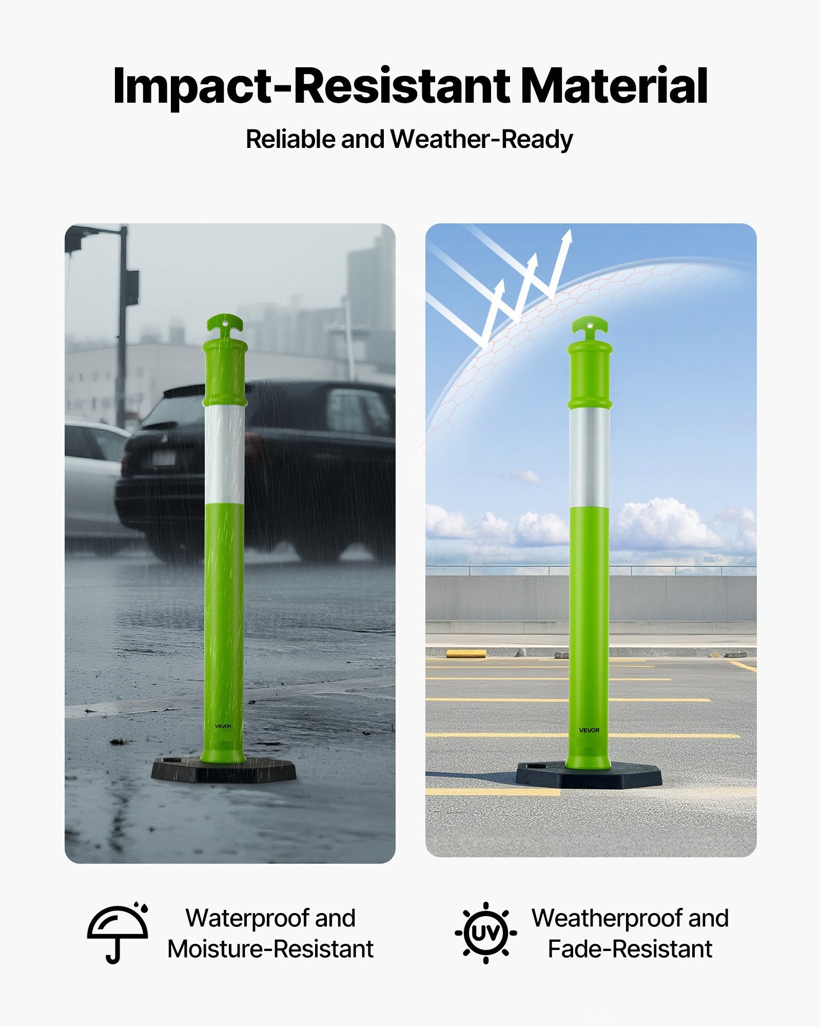 Kelio atitvarų stulpeliai VEVOR WP-06-R4, 1140 mm, 3 vnt.