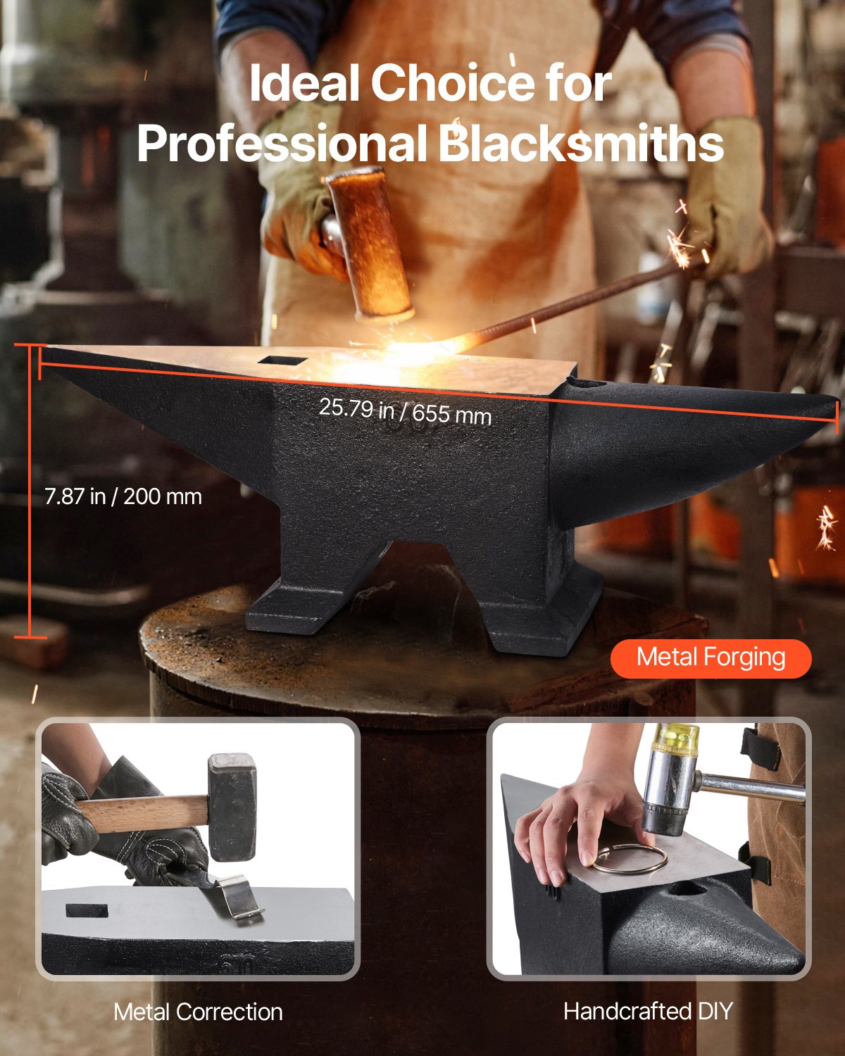Priekalas VEVOR 132BLACK, 60 kg