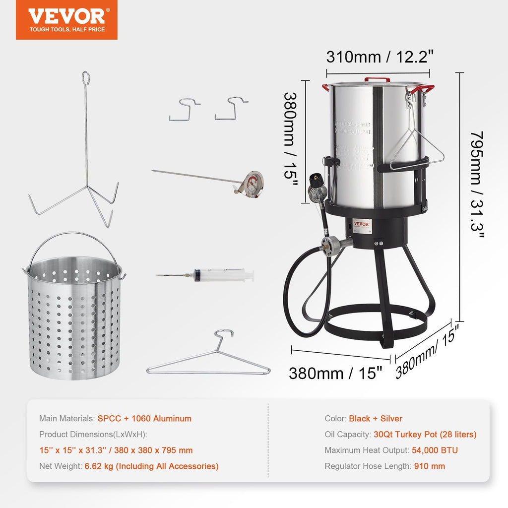 Kalakutienos kepimo ir virimo rinkinys VEVOR 1630B, 28,4 l