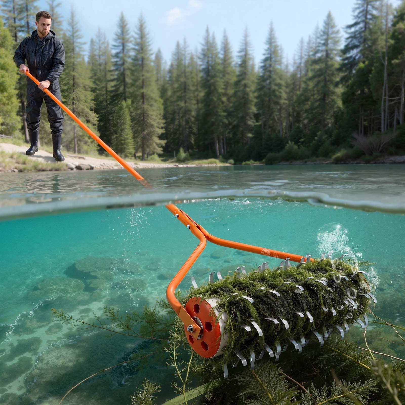 Ežero piktžolių valytuvas VEVOR DBS-12ft, 3,66 m