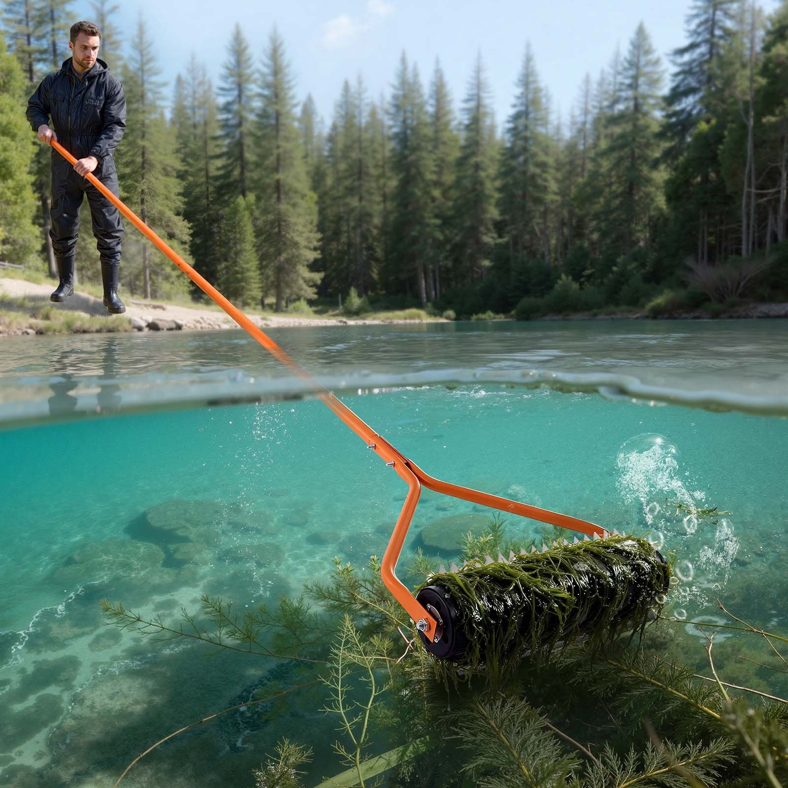 Ežero piktžolių ir dumblo naikintuvas VEVOR DBS-14.1ft, 4,3 m ilgio