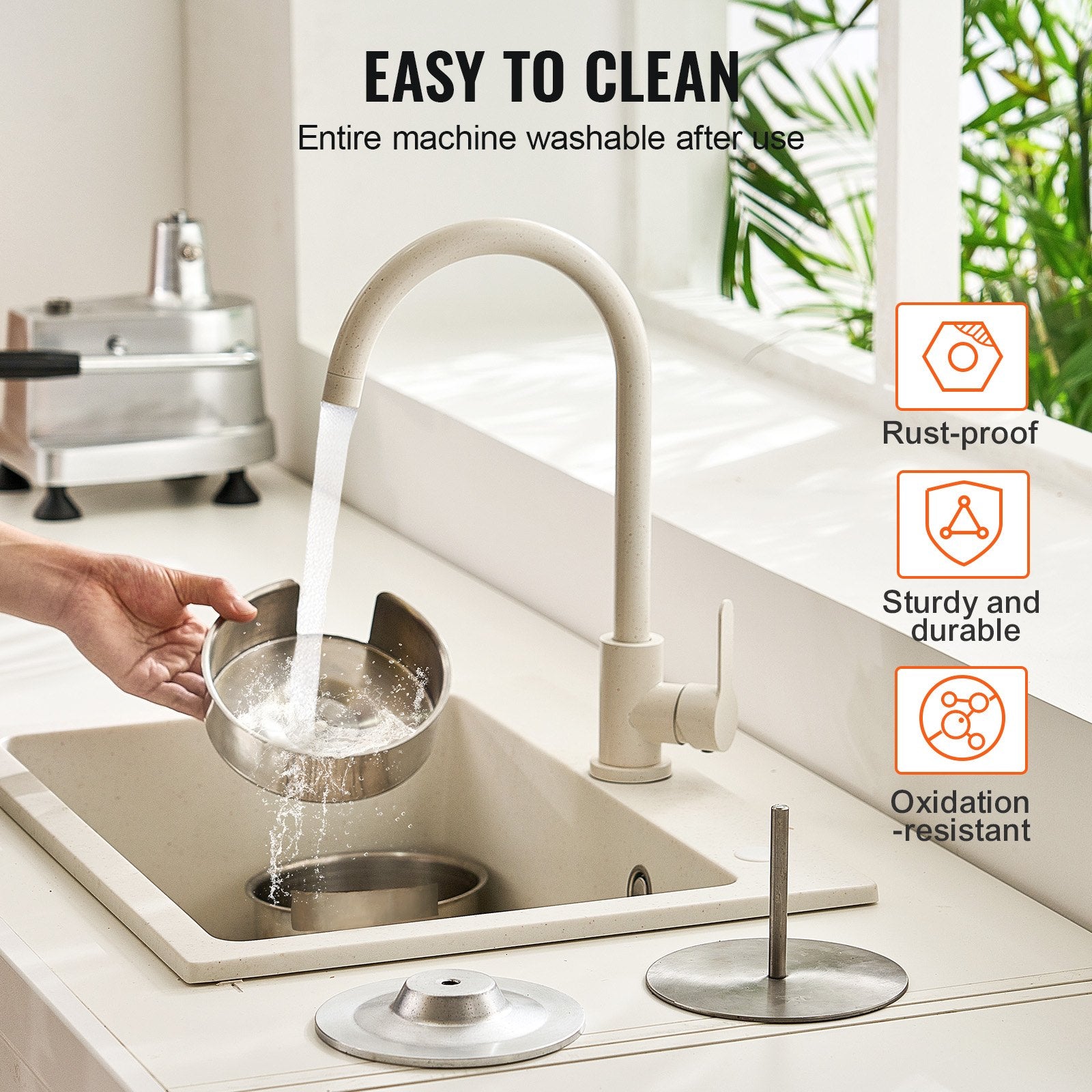 Komercinis mėsainių paplotėlių formavimo aparatas VEVOR JKH100130150, 3 keičiamos formos