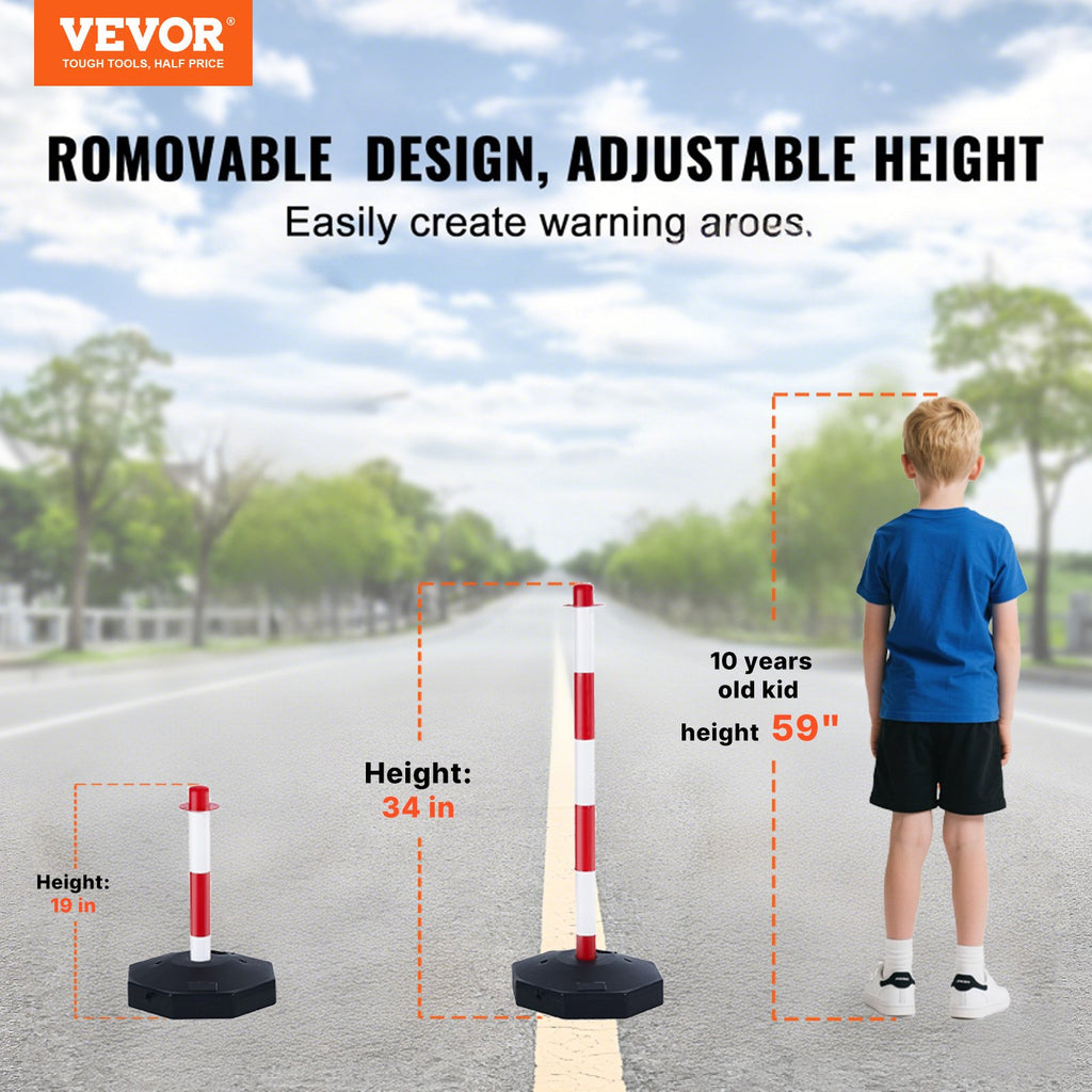 Kelio atitvarų stulpeliai VEVOR CC-F03-N-RW-2PCS-2.5M, 4 vnt. komplektas