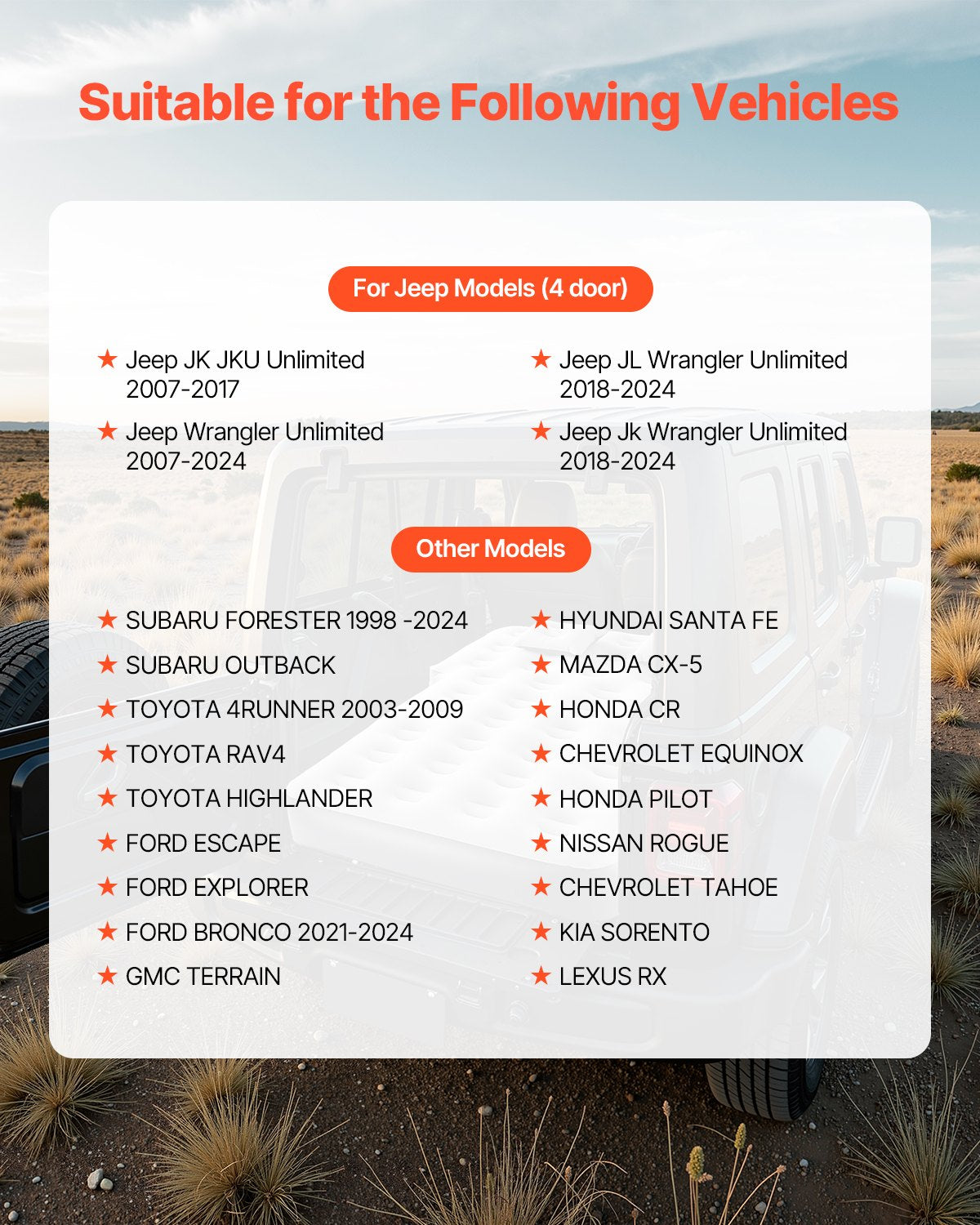 Pripučiamas automobilinis čiužinys VEVOR C1, su integruota pompa