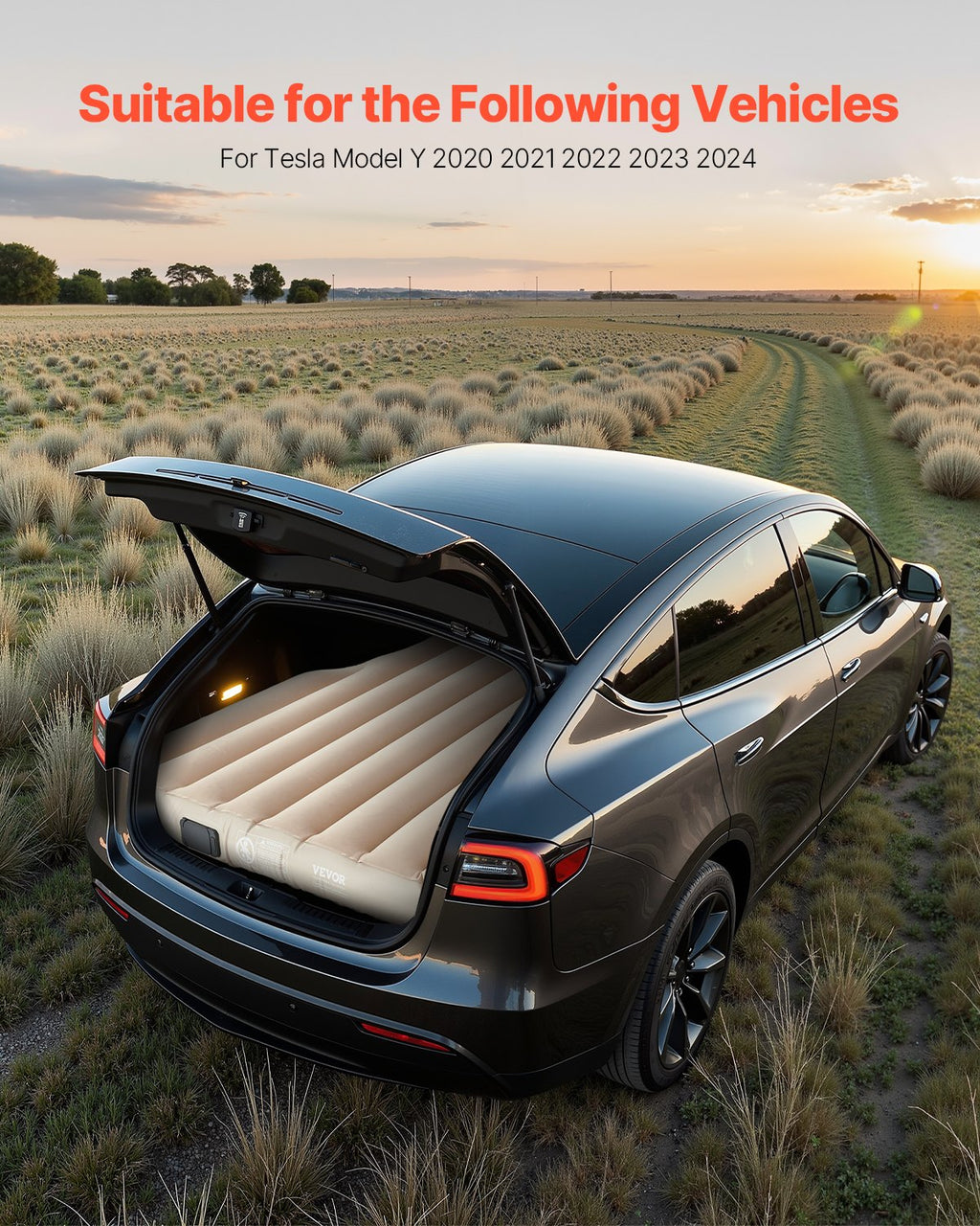 Pripučiamas automobilinis čiužinys VEVOR Tesla Model Y, pritaikytas 2020-2024 m. modeliams