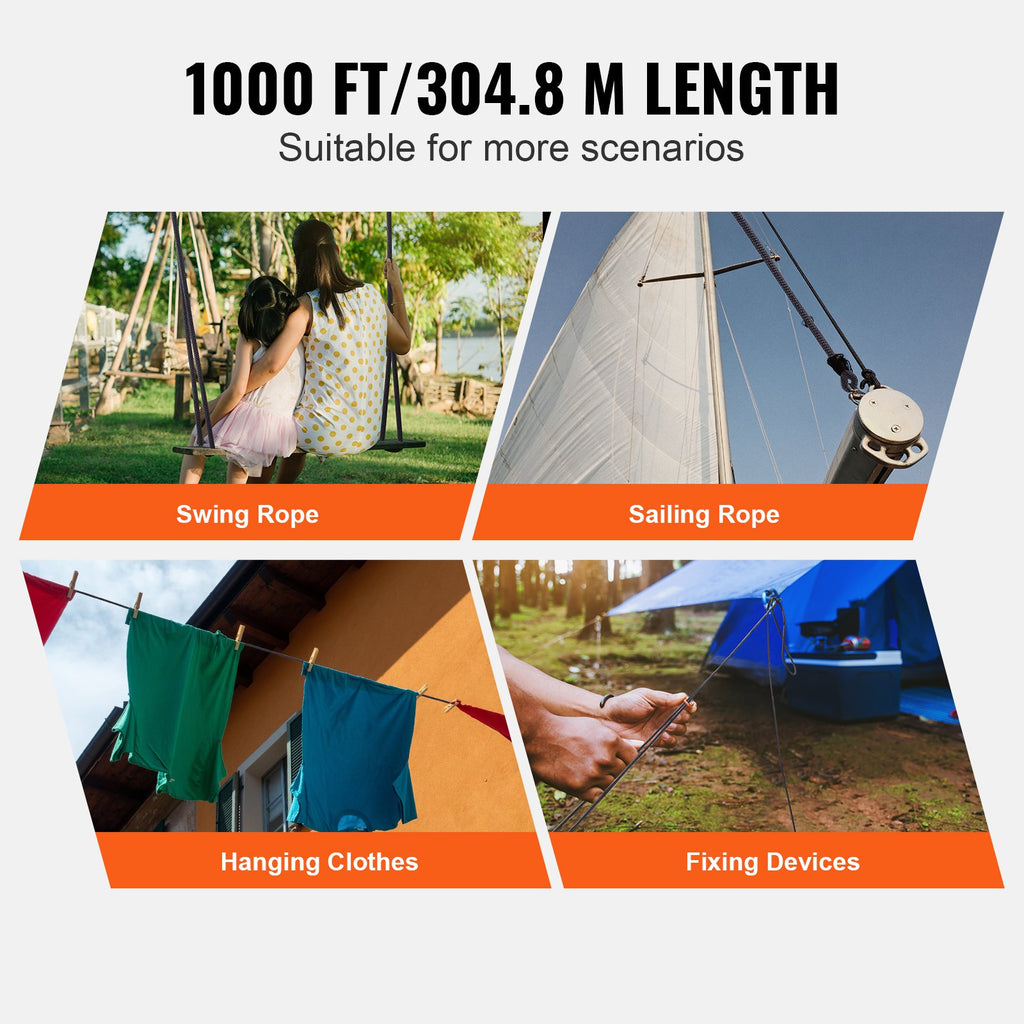 Pinta nailoninė virvė VEVOR JLDL5-305, 305 m