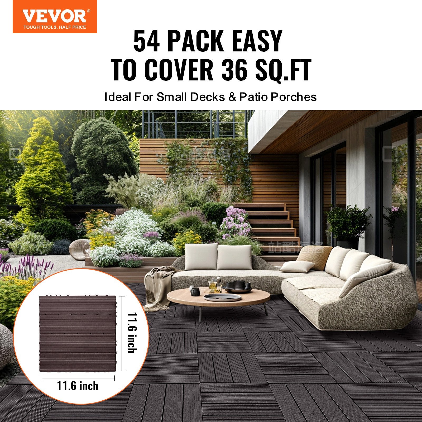 Terisinės plytelės VEVOR ALSL300-300-54(sz), 54 vnt.